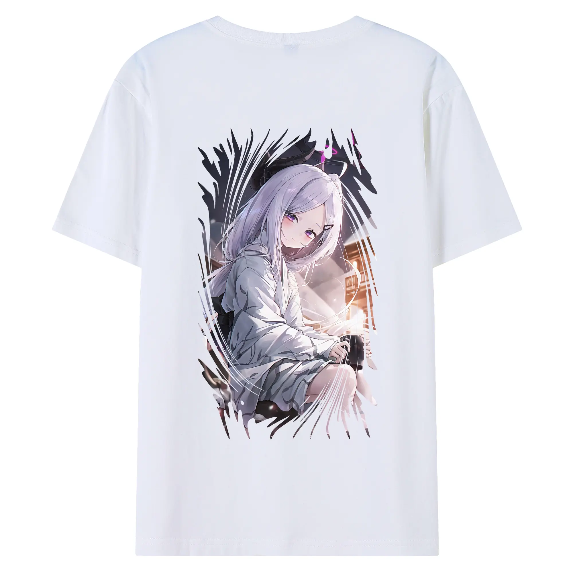 ブルーアーカイブ グッズ 空崎ヒナ - 綿100％ 半袖Tシャツ ・ バックプリント ・ 快適 通気性 ・ 日常使い 散歩 スポーツ用