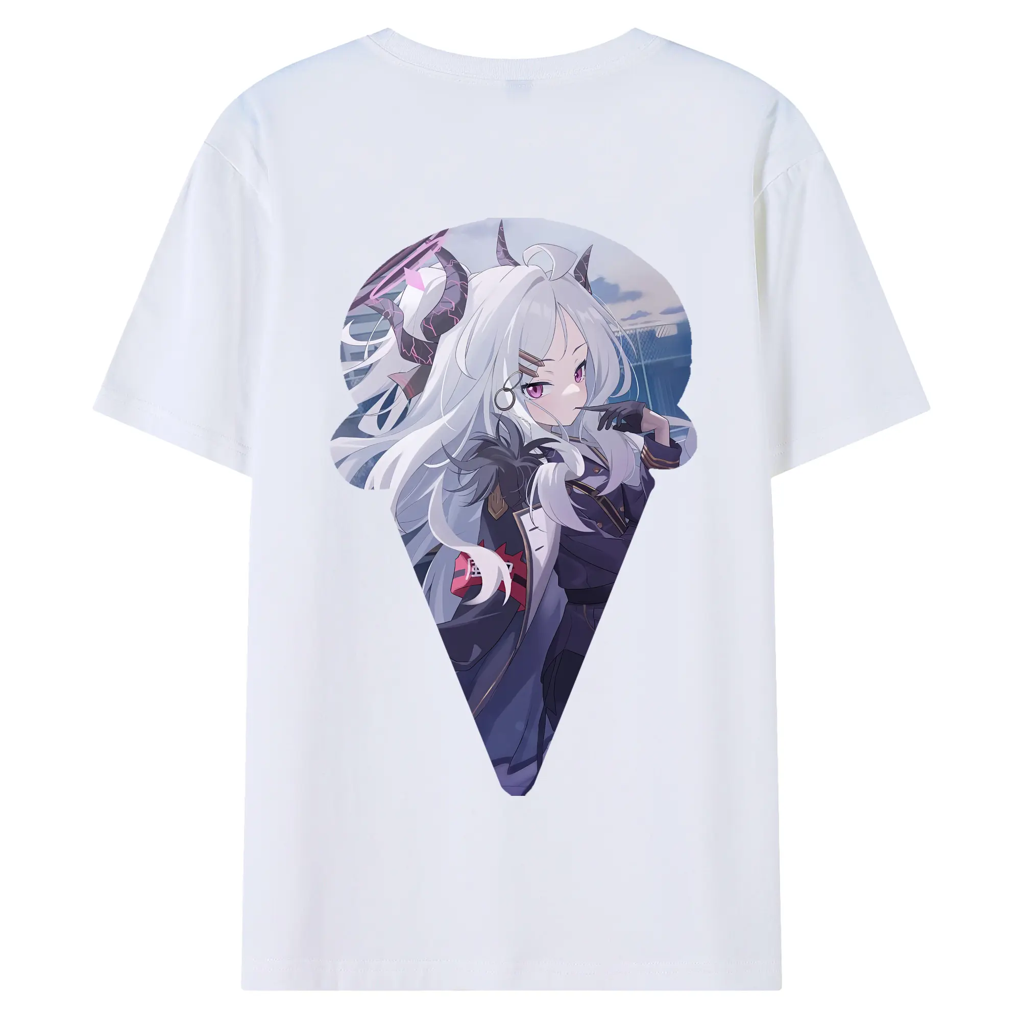 ブルーアーカイブ グッズ 空崎ヒナ - 綿100％ 半袖Tシャツ ・ バックプリント ・ 快適 通気性 ・ 日常使い 散歩 スポーツ用