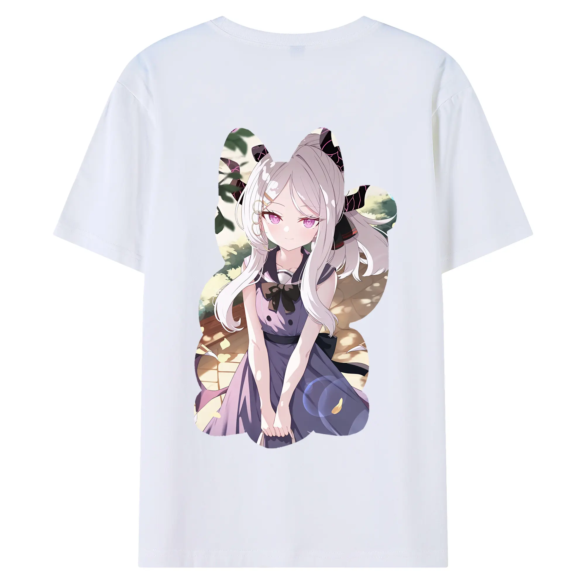 ブルーアーカイブ グッズ 空崎ヒナ - 綿100％ 半袖Tシャツ ・ バックプリント ・ 快適 通気性 ・ 日常使い 散歩 スポーツ用