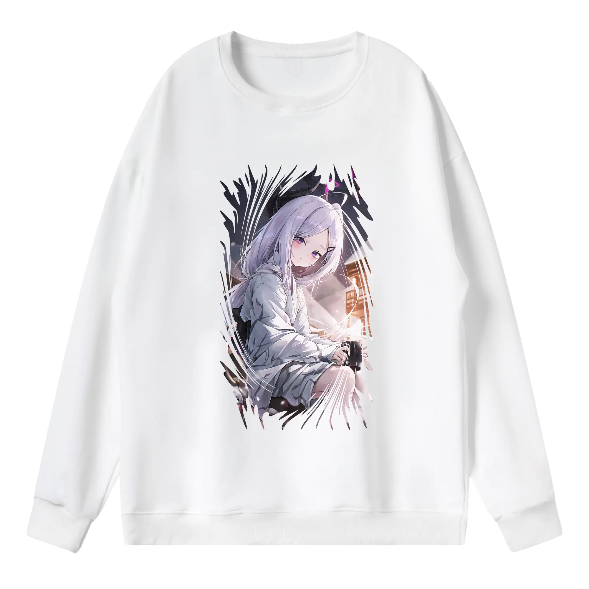 ブルーアーカイブ グッズ 空崎ヒナ - 薄手 クルーネック スウェット 裏毛260g · ポリエステル 春秋向け カジュアル 男女兼用 · トレーナー デイリー スポーツ 散歩に最適