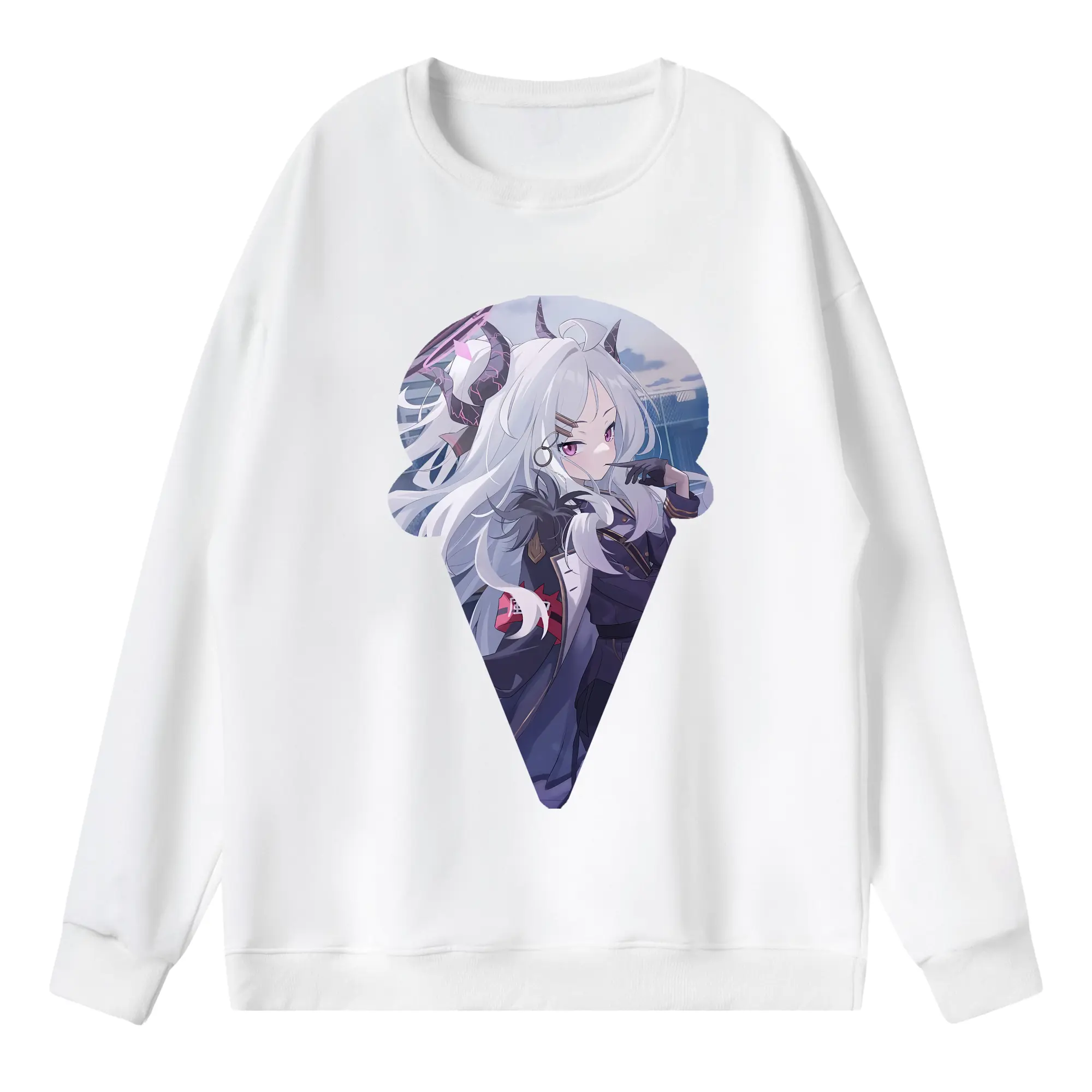 ブルーアーカイブ グッズ 空崎ヒナ - 薄手 クルーネック スウェット 裏毛260g · ポリエステル 春秋向け カジュアル 男女兼用 · トレーナー デイリー スポーツ 散歩に最適