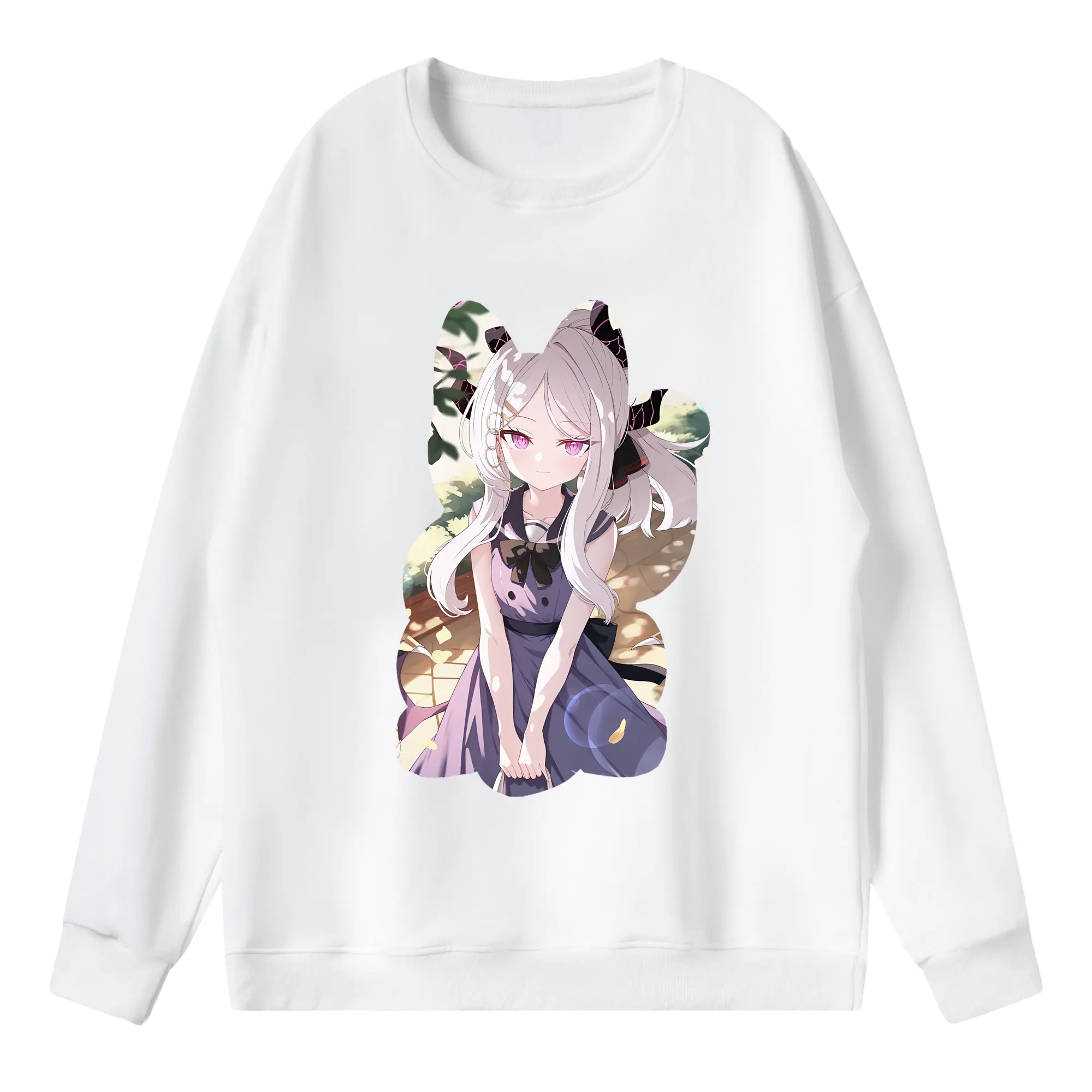 ブルーアーカイブ グッズ 空崎ヒナ - 薄手 クルーネック スウェット 裏毛260g · ポリエステル 春秋向け カジュアル 男女兼用 · トレーナー デイリー スポーツ 散歩に最適