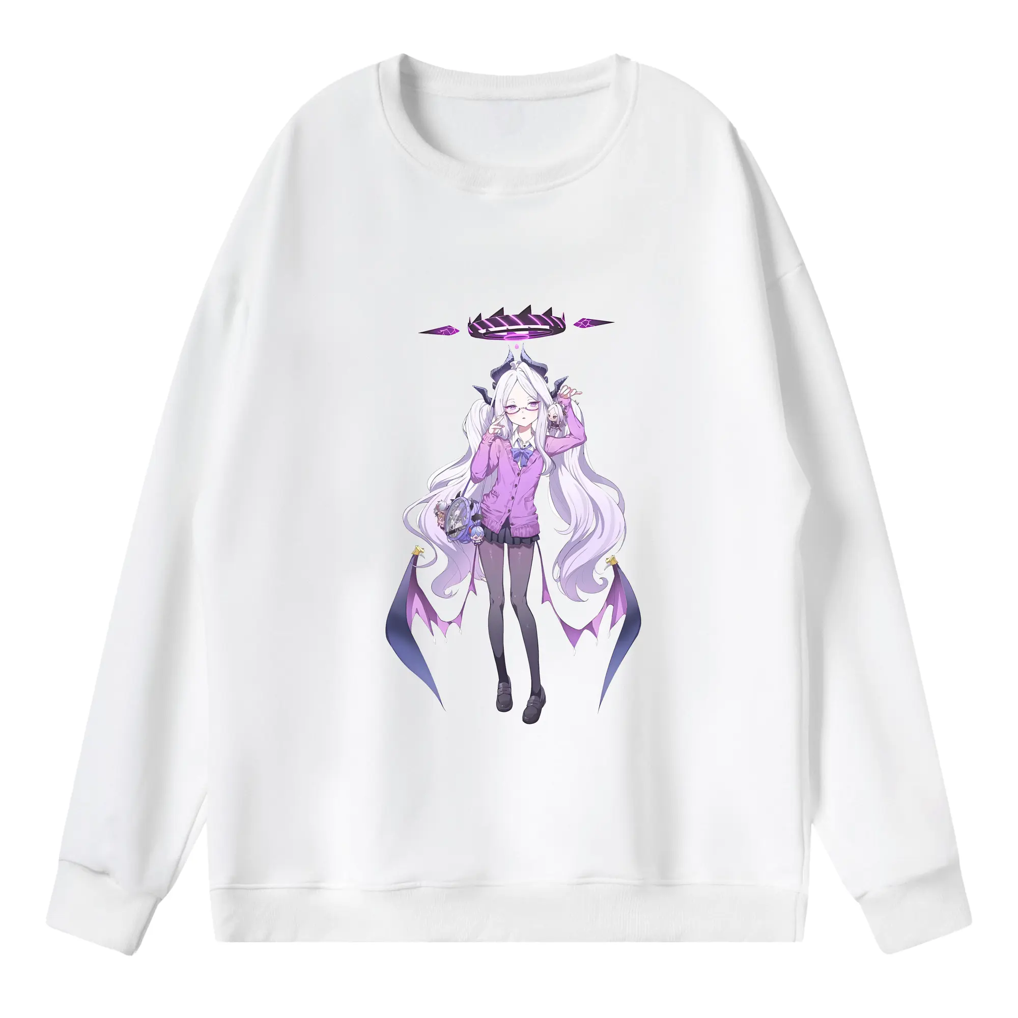 ブルーアーカイブ グッズ 空崎ヒナ - 薄手 クルーネック スウェット 裏毛260g · ポリエステル 春秋向け カジュアル 男女兼用 · トレーナー デイリー スポーツ 散歩に最適