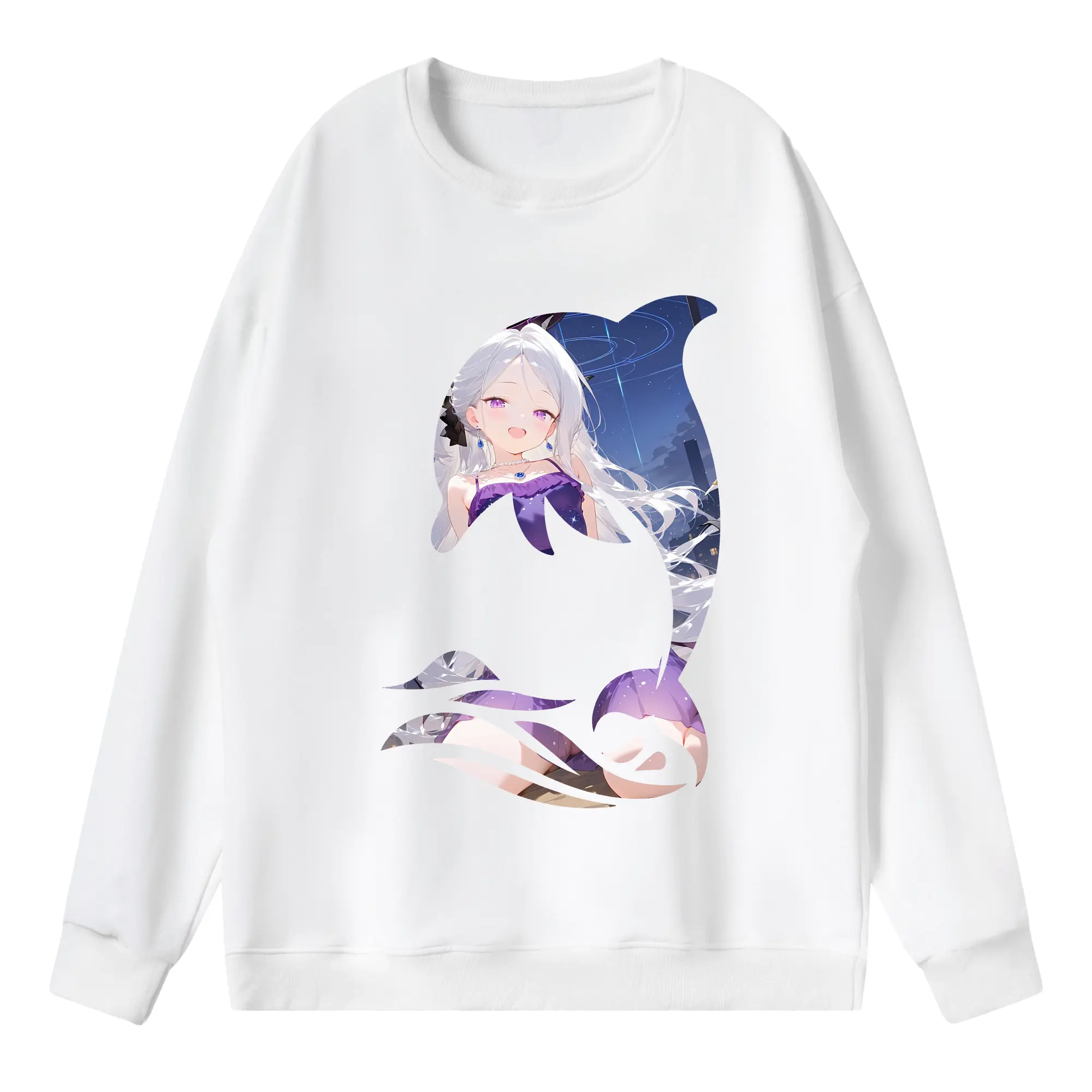 ブルーアーカイブ グッズ 空崎ヒナ - 薄手 クルーネック スウェット 裏毛260g · ポリエステル 春秋向け カジュアル 男女兼用 · トレーナー デイリー スポーツ 散歩に最適