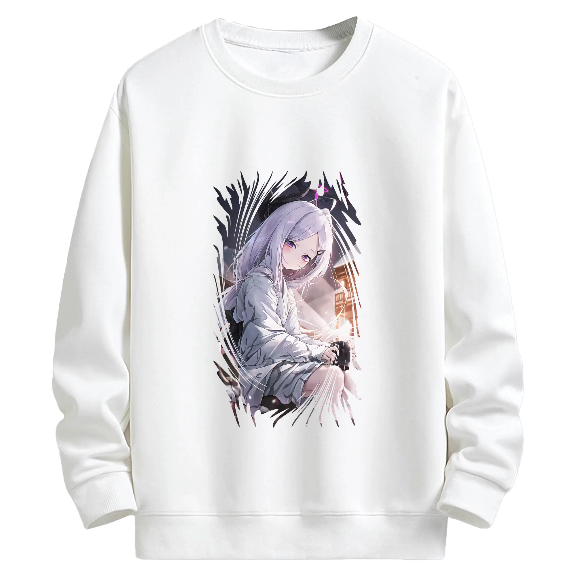 ブルーアーカイブ グッズ 空崎ヒナ - キッズ クルーネックスウェットシャツ ・ フロントプリント ・ 綿80％ ポリエステル20％ ・ 快適 通学 スポーツ 日常使い お散歩用