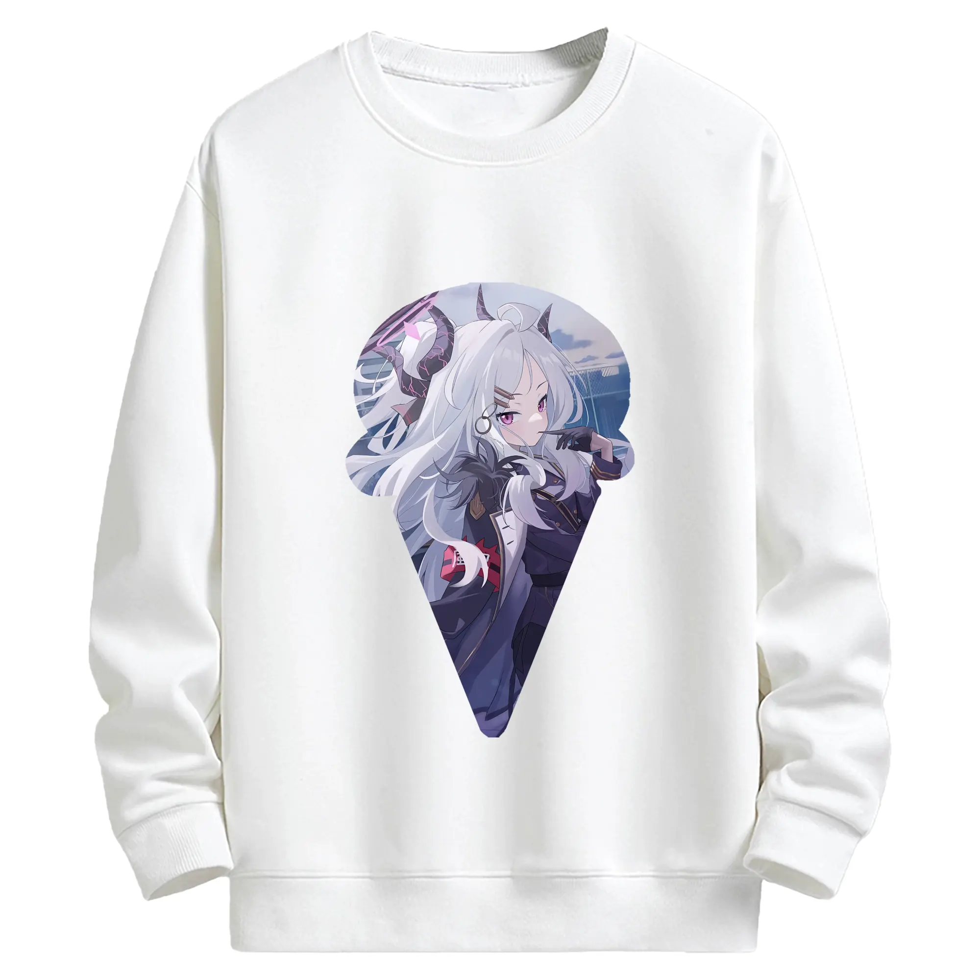 ブルーアーカイブ グッズ 空崎ヒナ - キッズ クルーネックスウェットシャツ ・ フロントプリント ・ 綿80％ ポリエステル20％ ・ 快適 通学 スポーツ 日常使い お散歩用