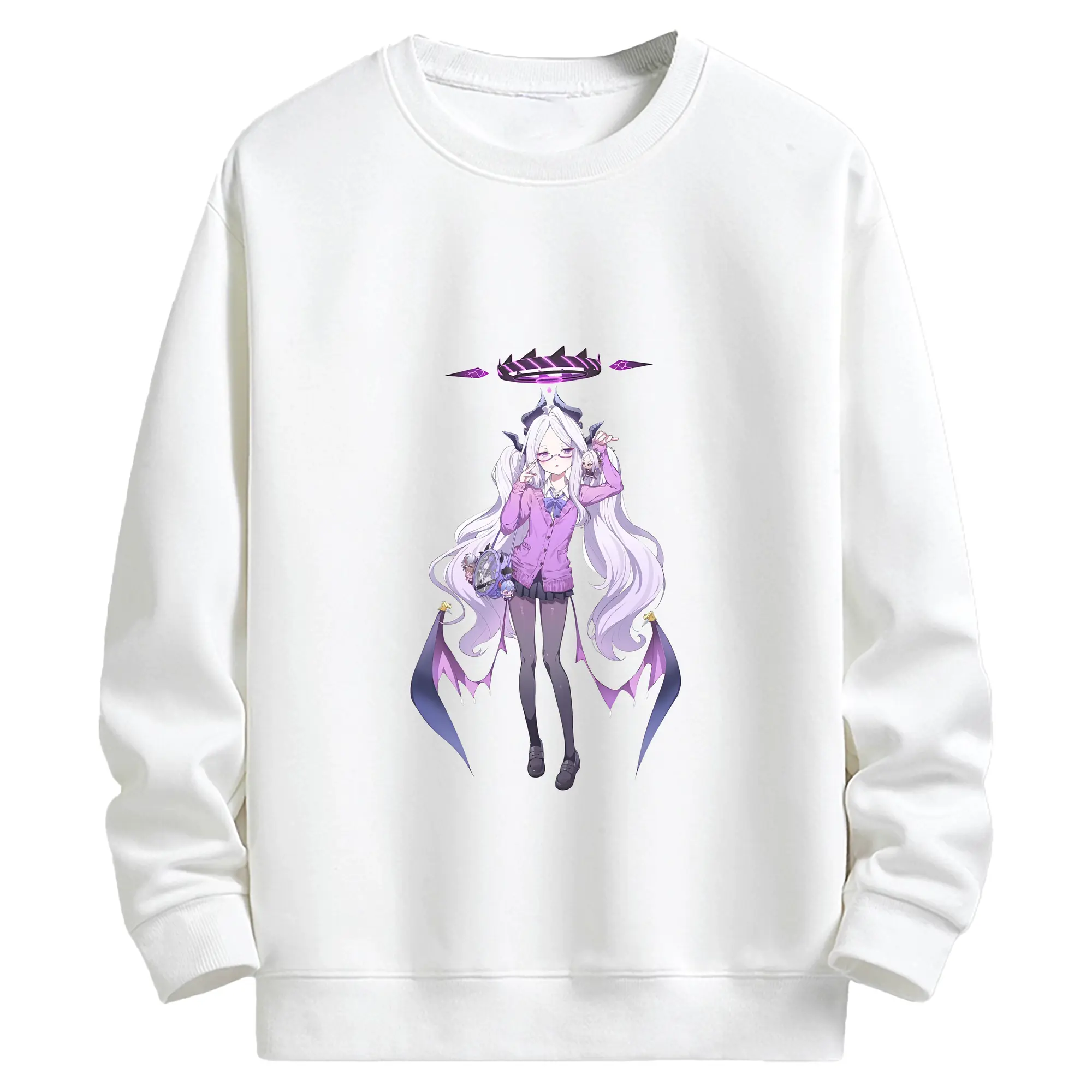 ブルーアーカイブ グッズ 空崎ヒナ - キッズ クルーネックスウェットシャツ ・ フロントプリント ・ 綿80％ ポリエステル20％ ・ 快適 通学 スポーツ 日常使い お散歩用