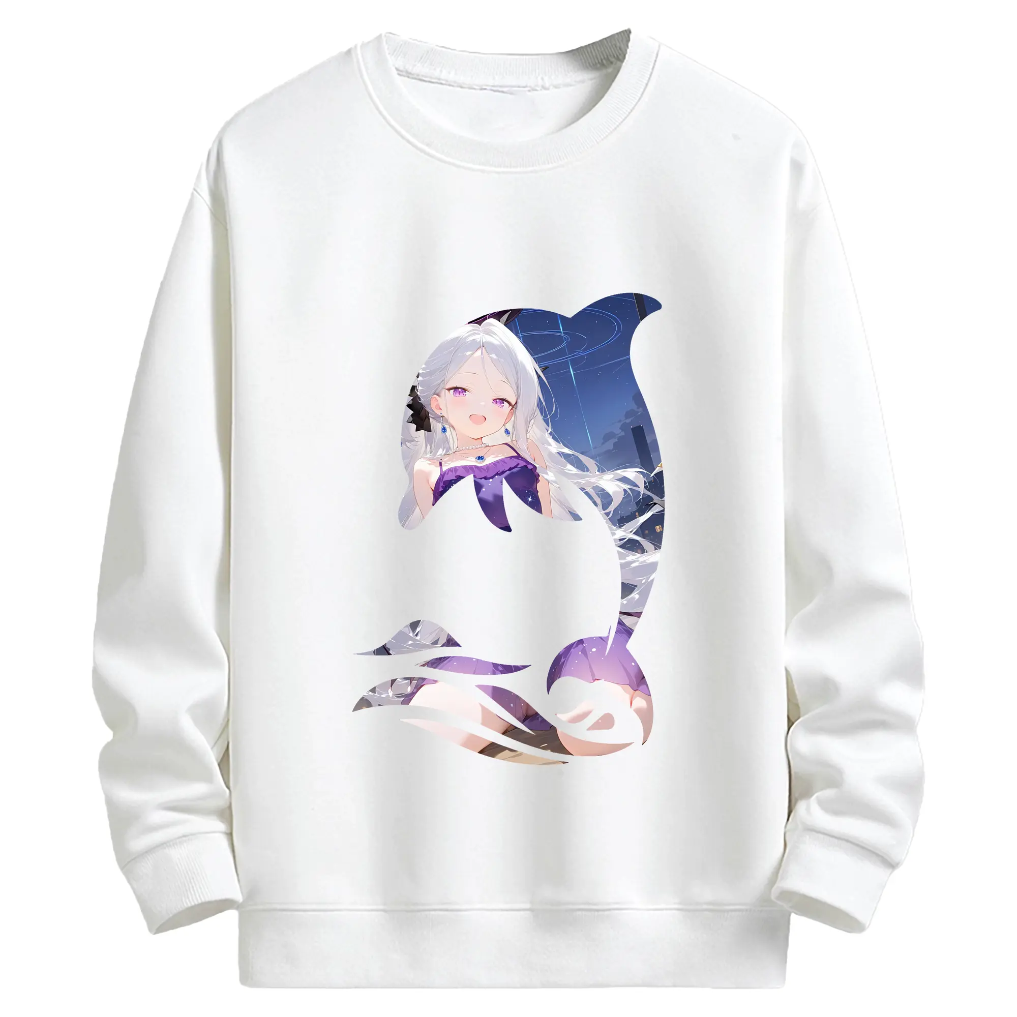 ブルーアーカイブ グッズ 空崎ヒナ - キッズ クルーネックスウェットシャツ ・ フロントプリント ・ 綿80％ ポリエステル20％ ・ 快適 通学 スポーツ 日常使い お散歩用