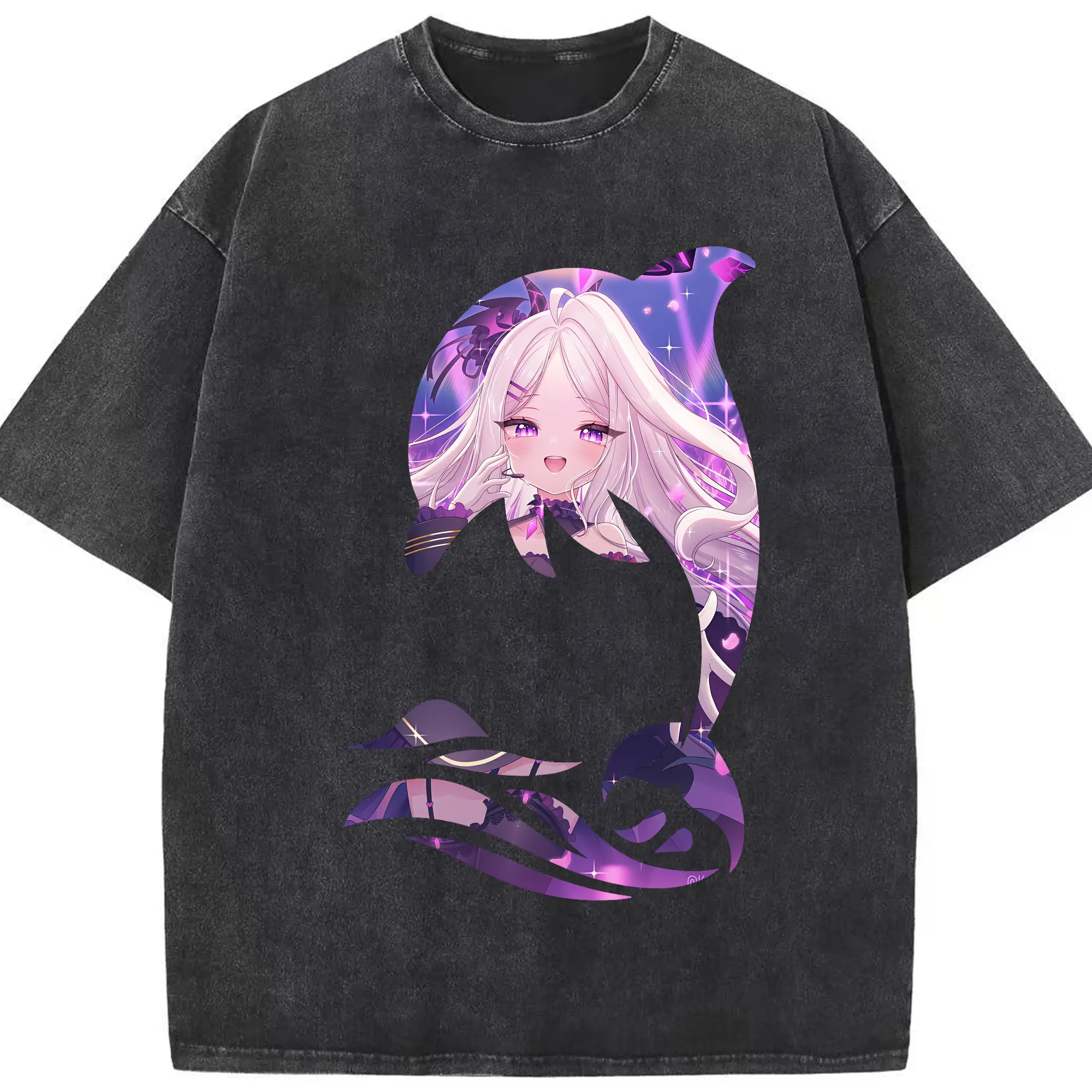 ブルーアーカイブ グッズ 空崎ヒナ - 綿100％ ヴィンテージ風 半袖Tシャツ ・ フロントプリント ・ 柔らか肌触り ・ 通気性 快適 ・ スポーツ カジュアル 外出用