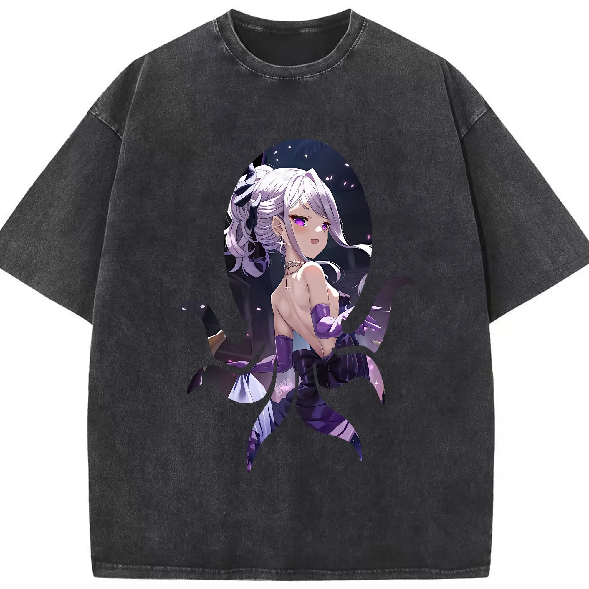 ブルーアーカイブ グッズ 空崎ヒナ - 綿100％ ヴィンテージ風 半袖Tシャツ ・ フロントプリント ・ 柔らか肌触り ・ 通気性 快適 ・ スポーツ カジュアル 外出用