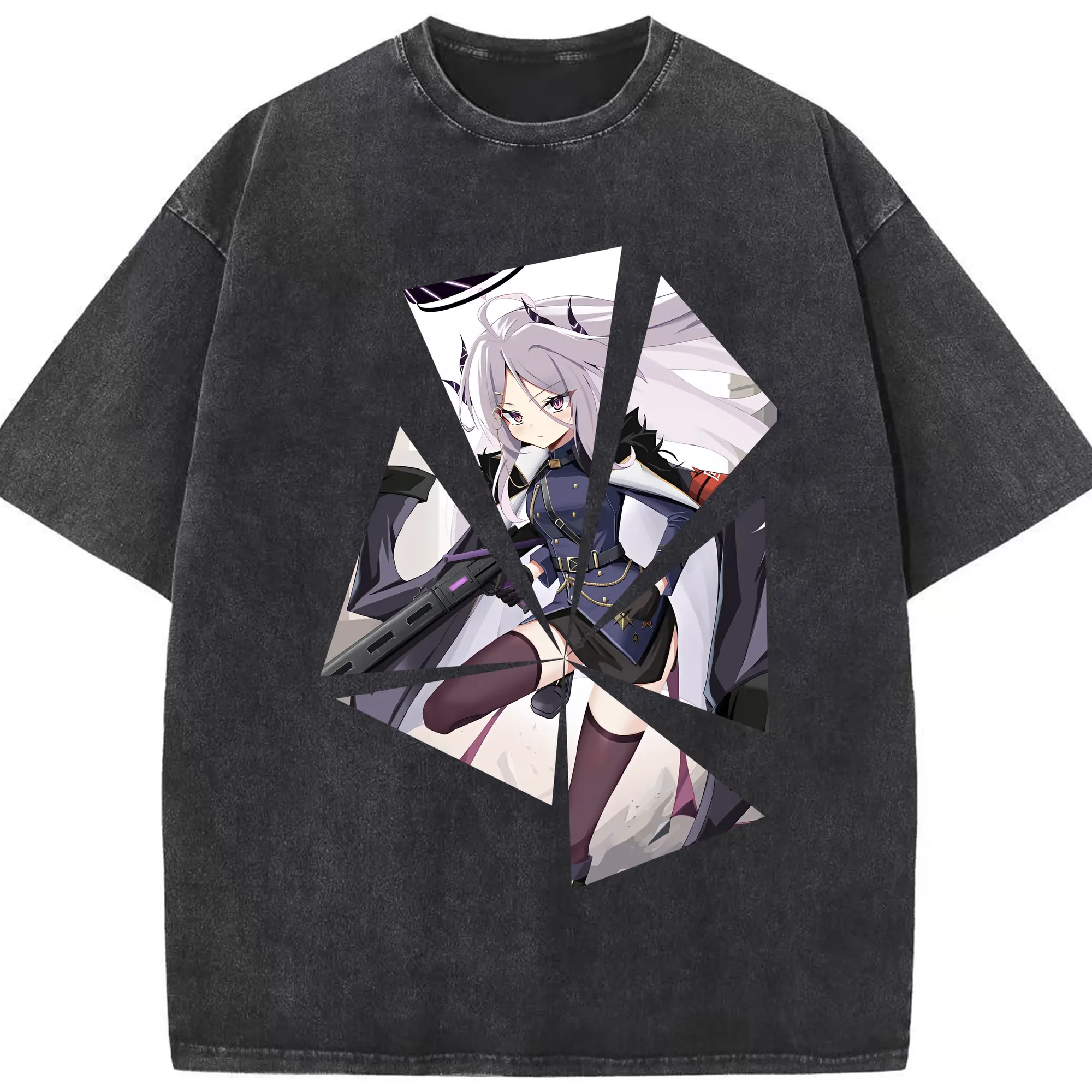 ブルーアーカイブ グッズ 空崎ヒナ - 綿100％ ヴィンテージ風 半袖Tシャツ ・ フロントプリント ・ 柔らか肌触り ・ 通気性 快適 ・ スポーツ カジュアル 外出用