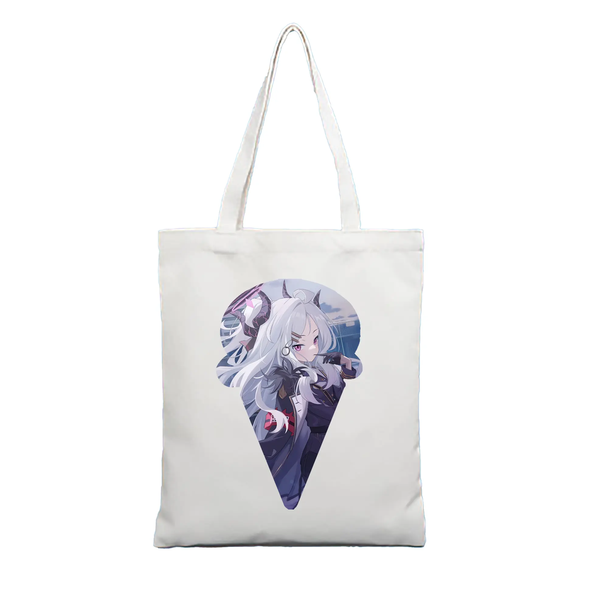 ブルーアーカイブ グッズ 空崎ヒナ - 縦型キャンバス手提げバッグ（トートバッグ） ・ キャンバス素材 ・ ショッピング用 ・ 軽量 丈夫 お手入れ簡単