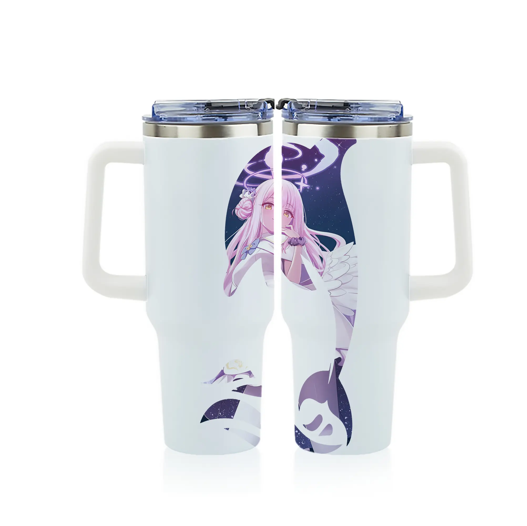 ブルーアーカイブ グッズ 聖園ミカ - 1200mL フルプリント車用タンブラー ・ 304ステンレス 内側 ・ 201ステンレス 外側 ・ 保温 保冷 ・ 通勤 ドライブ アウトドア用