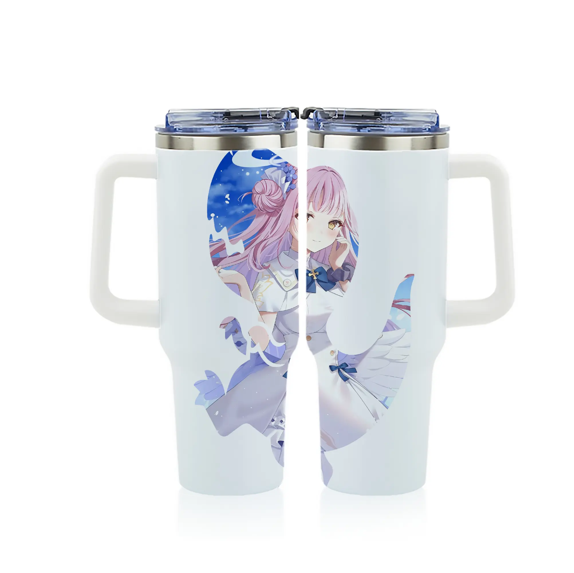 ブルーアーカイブ グッズ 聖園ミカ - 1200mL フルプリント車用タンブラー ・ 304ステンレス 内側 ・ 201ステンレス 外側 ・ 保温 保冷 ・ 通勤 ドライブ アウトドア用