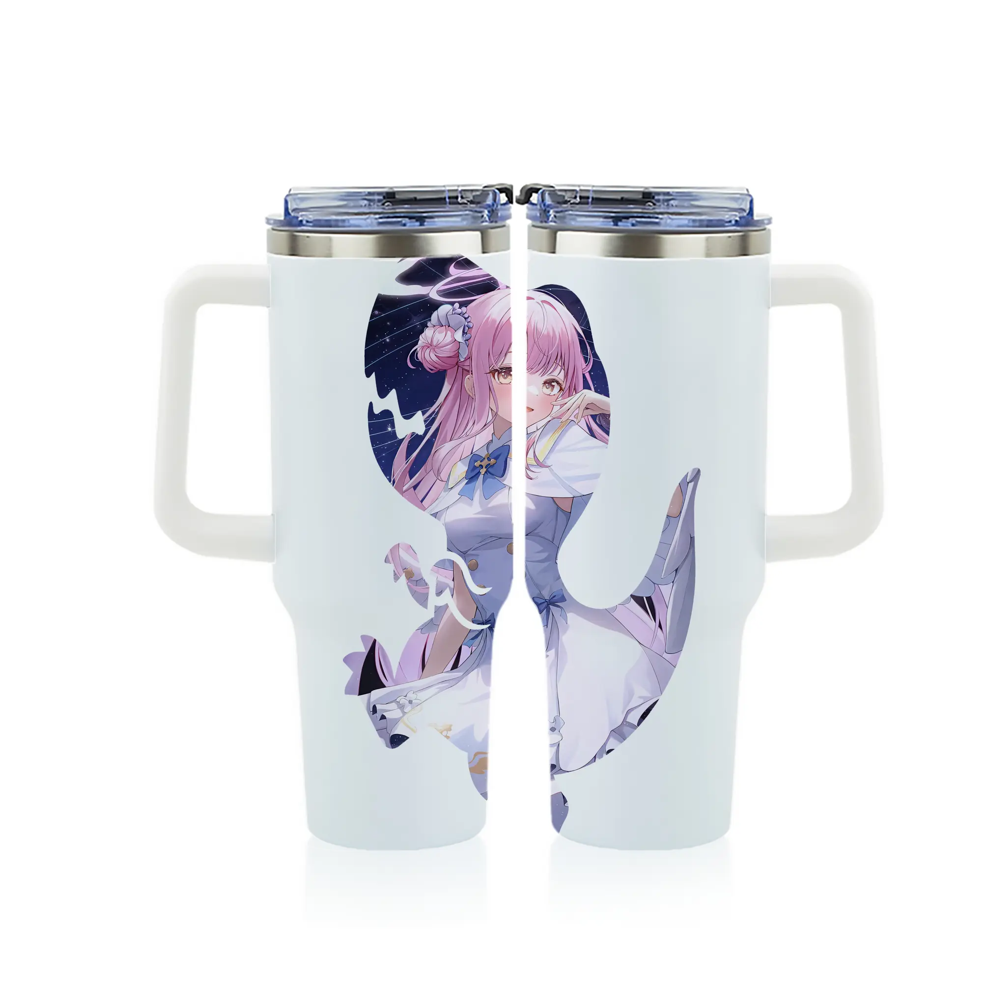 ブルーアーカイブ グッズ 聖園ミカ - 1200mL フルプリント車用タンブラー ・ 304ステンレス 内側 ・ 201ステンレス 外側 ・ 保温 保冷 ・ 通勤 ドライブ アウトドア用
