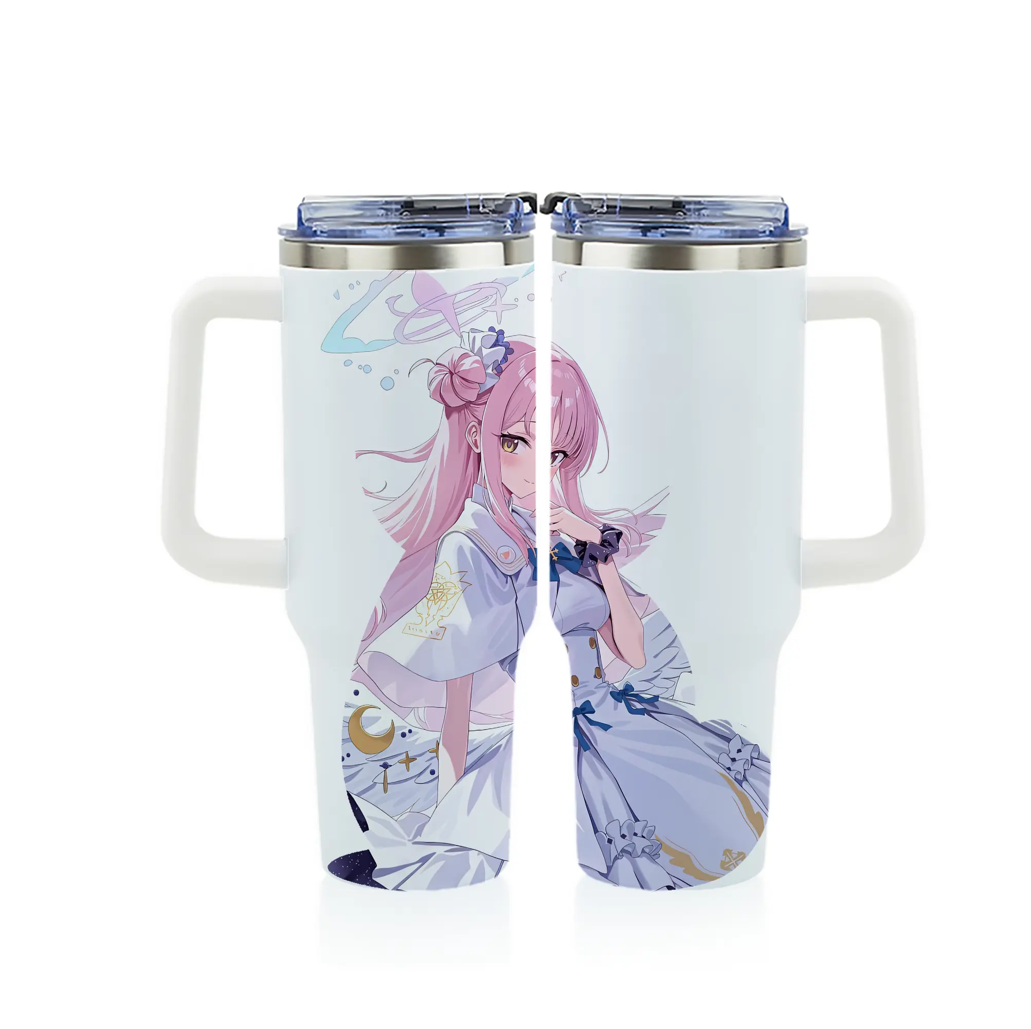 ブルーアーカイブ グッズ 聖園ミカ - 1200mL フルプリント車用タンブラー ・ 304ステンレス 内側 ・ 201ステンレス 外側 ・ 保温 保冷 ・ 通勤 ドライブ アウトドア用