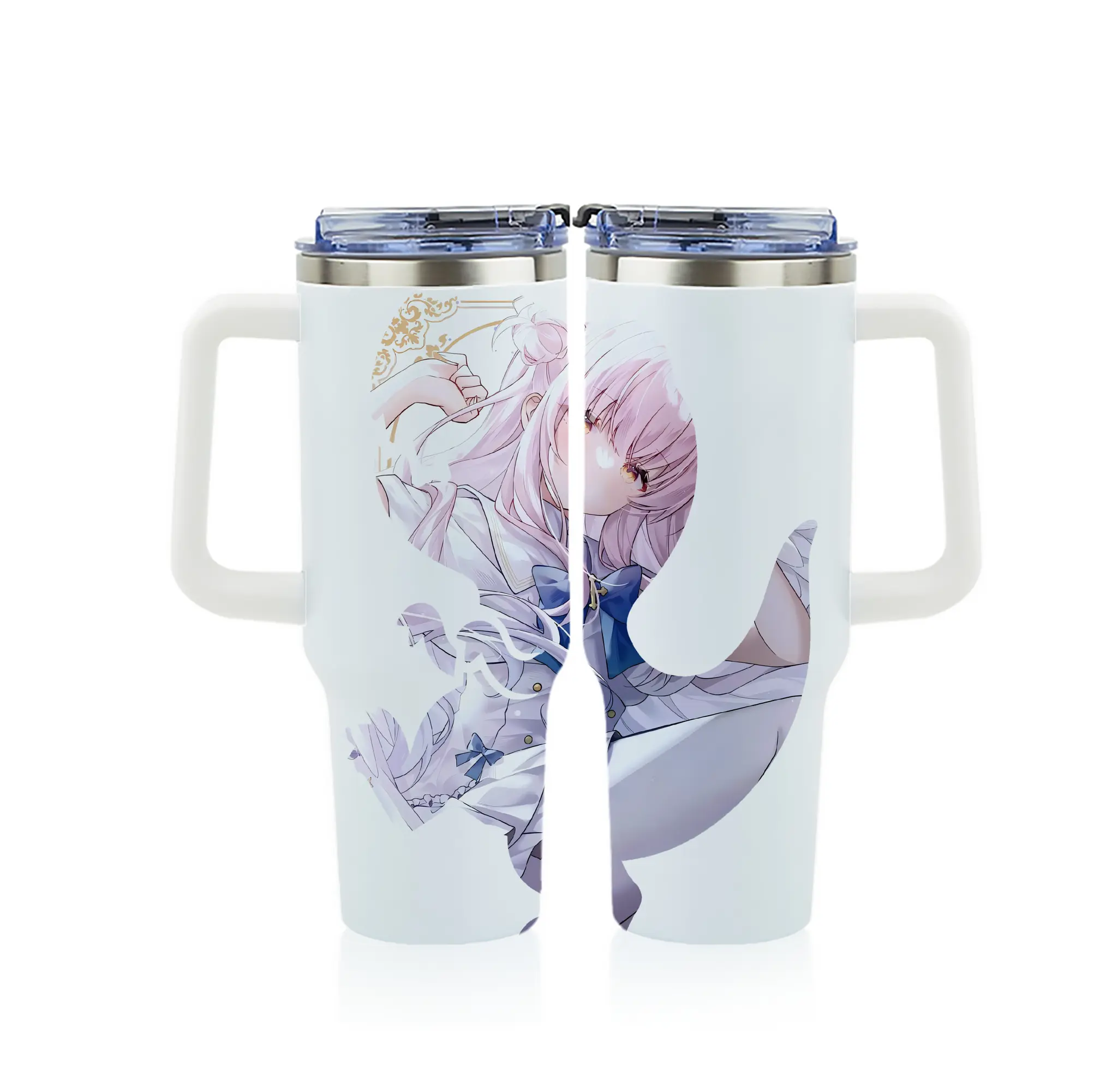 ブルーアーカイブ グッズ 聖園ミカ - 1200mL フルプリント車用タンブラー ・ 304ステンレス 内側 ・ 201ステンレス 外側 ・ 保温 保冷 ・ 通勤 ドライブ アウトドア用