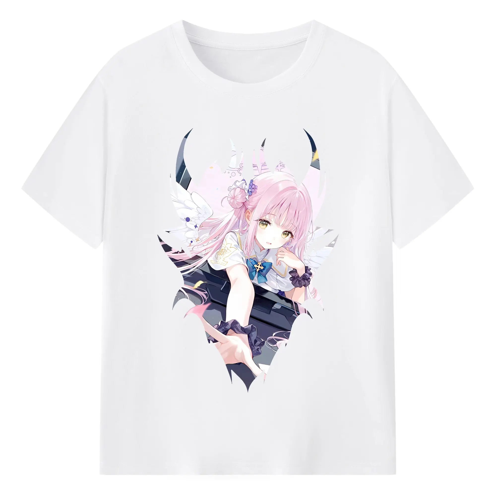 ブルーアーカイブ グッズ 聖園ミカ - 綿100％ 半袖Tシャツ ・ フロントプリント ・ 快適 通気性 ・ 日常使い 散歩 スポーツ用