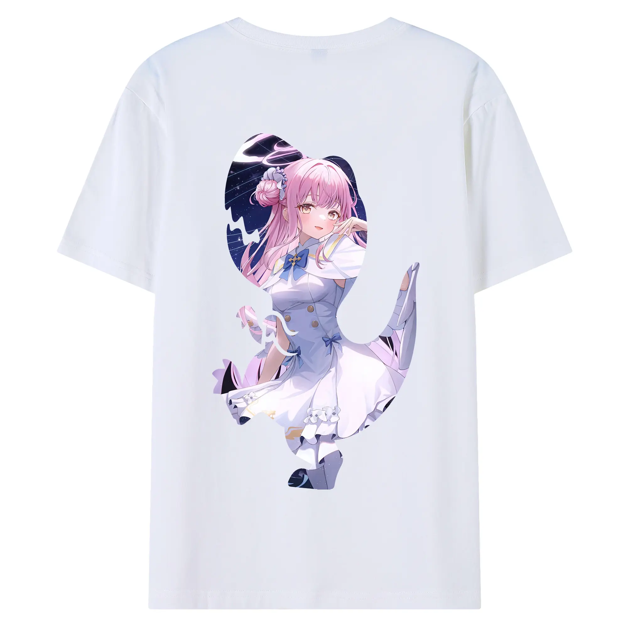 ブルーアーカイブ グッズ 聖園ミカ - 綿100％ 半袖Tシャツ ・ バックプリント ・ 快適 通気性 ・ 日常使い 散歩 スポーツ用