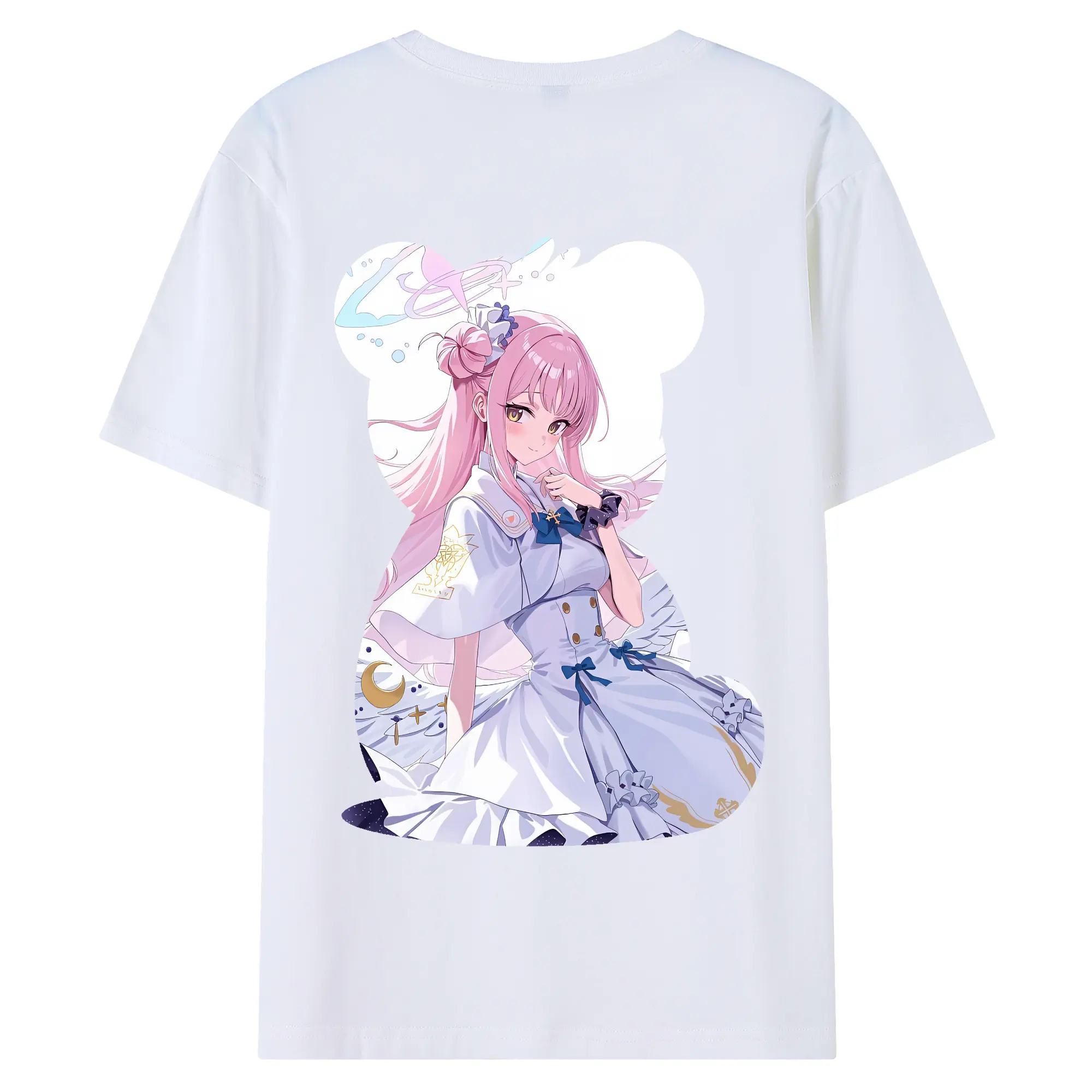 ブルーアーカイブ グッズ 聖園ミカ - 綿100％ 半袖Tシャツ ・ バックプリント ・ 快適 通気性 ・ 日常使い 散歩 スポーツ用