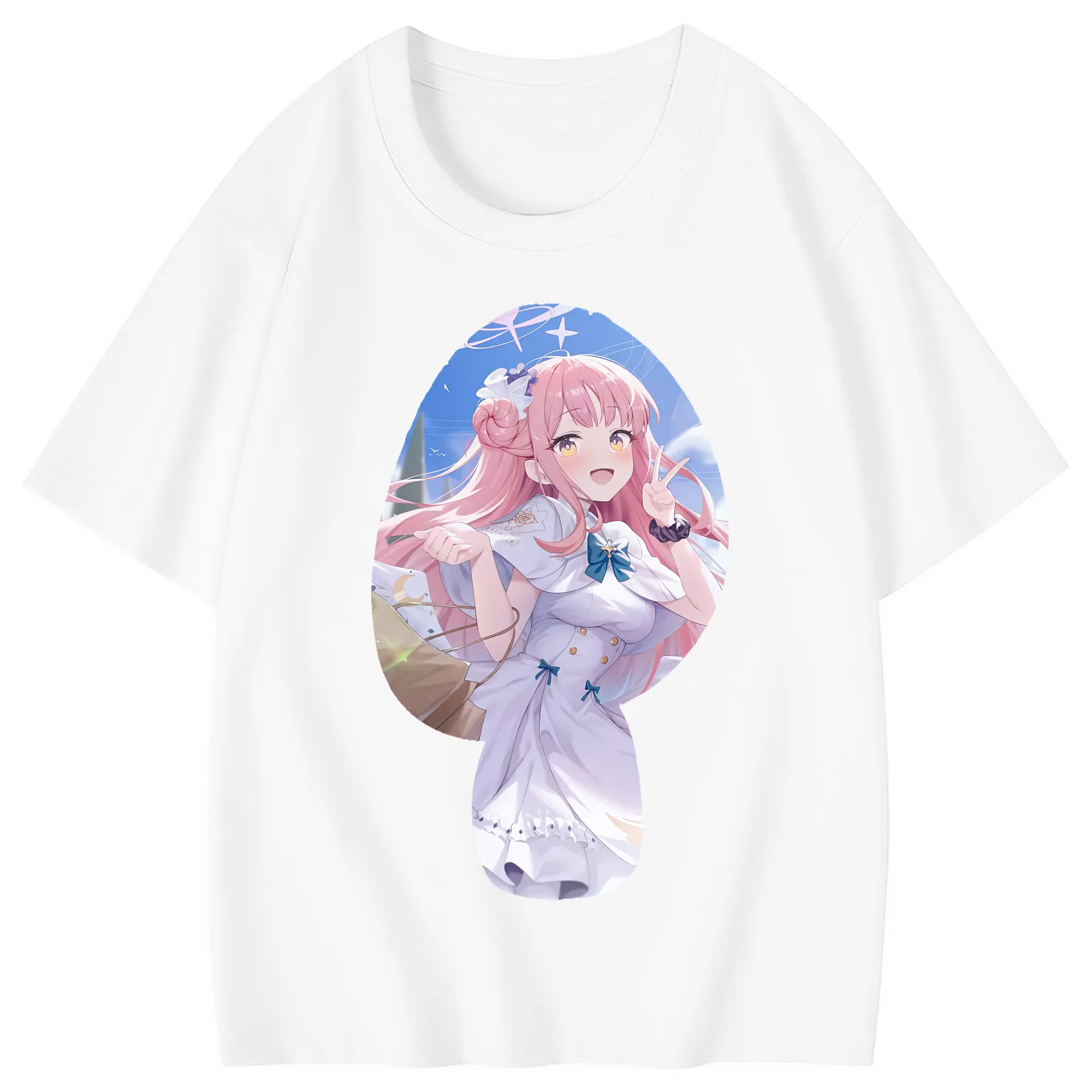 ブルーアーカイブ グッズ 聖園ミカ - 綿100％ キッズTシャツ ・ フロントプリント ・ 快適 通気性 ・ スポーツ カジュアル 散歩用