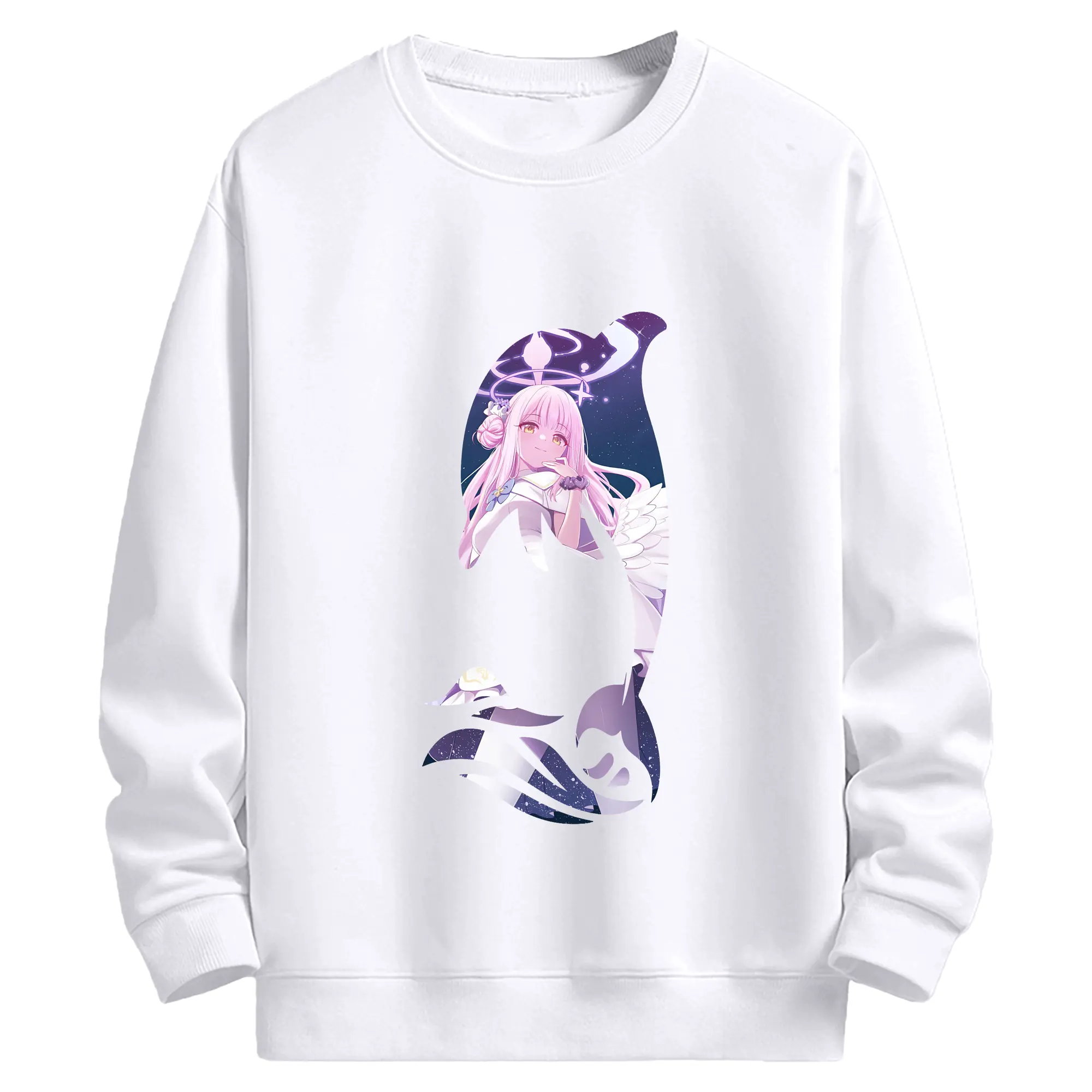 ブルーアーカイブ グッズ 聖園ミカ - 高品質 クルーネック スウェット ・ コットン59％ ポリエステル41％ ・ ユニセックス 長袖 トレーナー ・ カジュアル デイリー スポーツ 散歩用