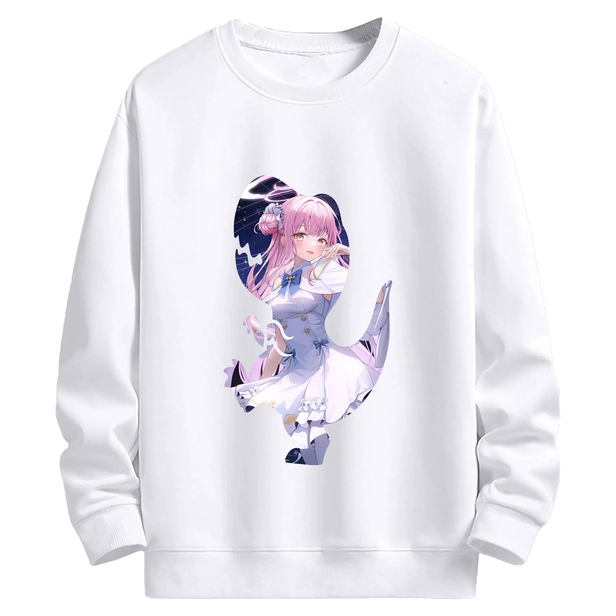 ブルーアーカイブ グッズ 聖園ミカ - 高品質 クルーネック スウェット ・ コットン59％ ポリエステル41％ ・ ユニセックス 長袖 トレーナー ・ カジュアル デイリー スポーツ 散歩用