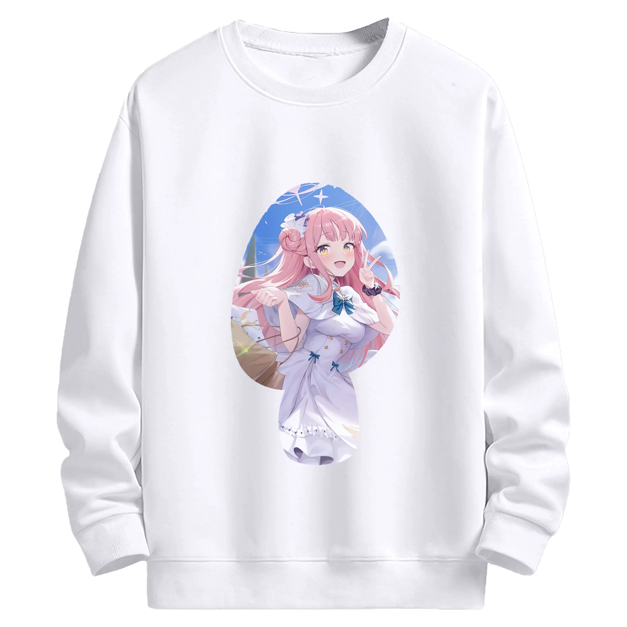 ブルーアーカイブ グッズ 聖園ミカ - 高品質 クルーネック スウェット ・ コットン59％ ポリエステル41％ ・ ユニセックス 長袖 トレーナー ・ カジュアル デイリー スポーツ 散歩用