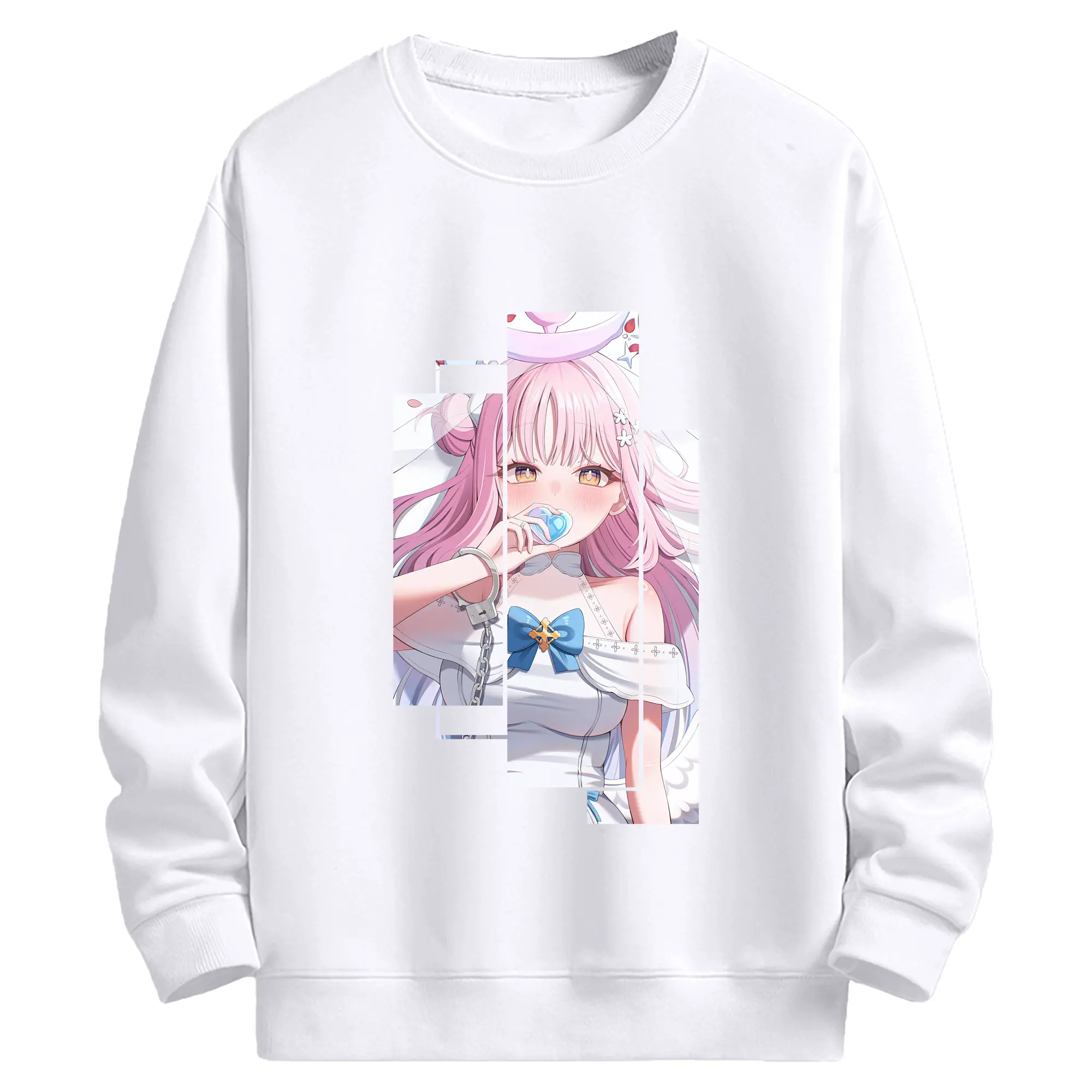 ブルーアーカイブ グッズ 聖園ミカ - 高品質 クルーネック スウェット ・ コットン59％ ポリエステル41％ ・ ユニセックス 長袖 トレーナー ・ カジュアル デイリー スポーツ 散歩用