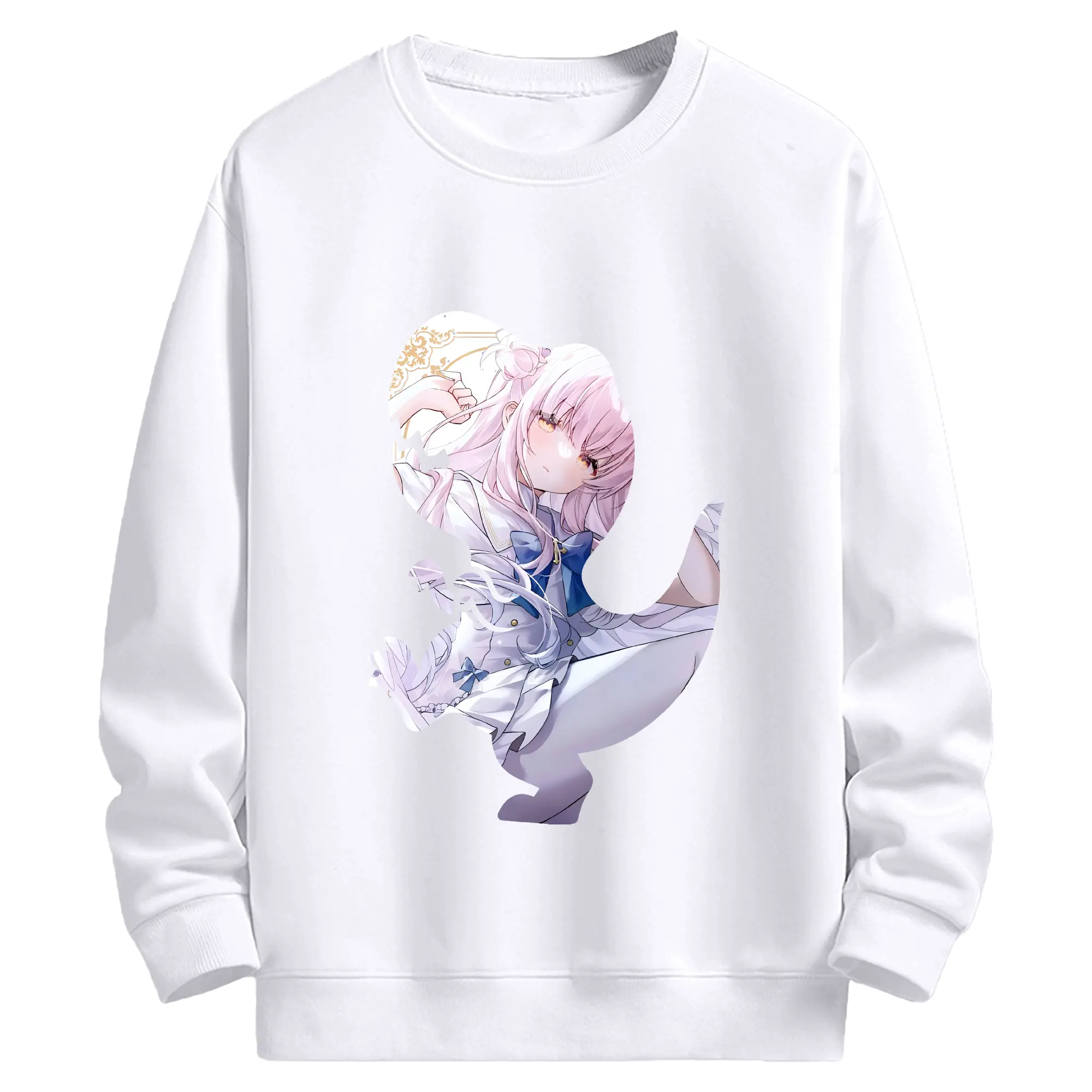 ブルーアーカイブ グッズ 聖園ミカ - 高品質 クルーネック スウェット ・ コットン59％ ポリエステル41％ ・ ユニセックス 長袖 トレーナー ・ カジュアル デイリー スポーツ 散歩用