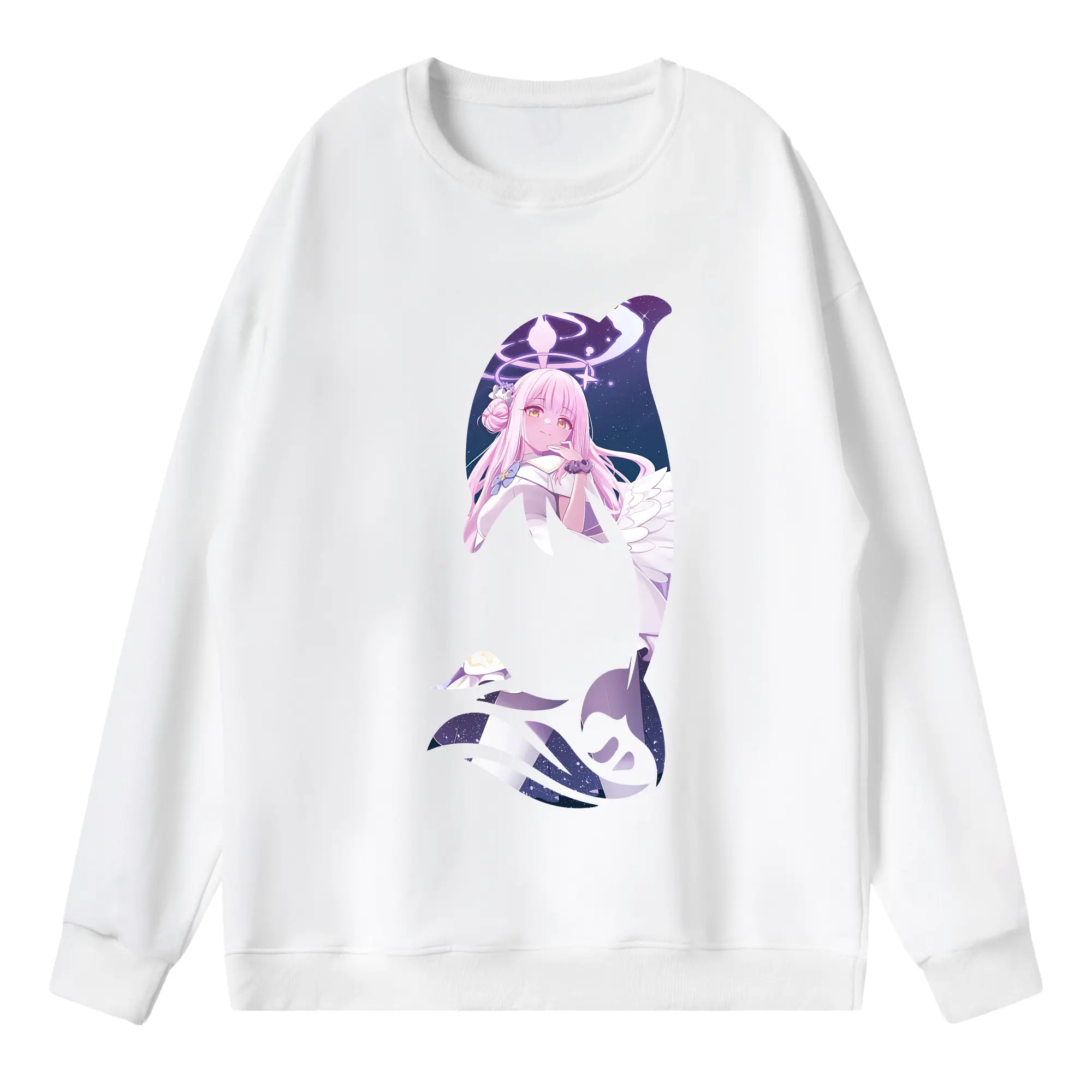 ブルーアーカイブ グッズ 聖園ミカ - 薄手 クルーネック スウェット 裏毛260g · ポリエステル 春秋向け カジュアル 男女兼用 · トレーナー デイリー スポーツ 散歩に最適