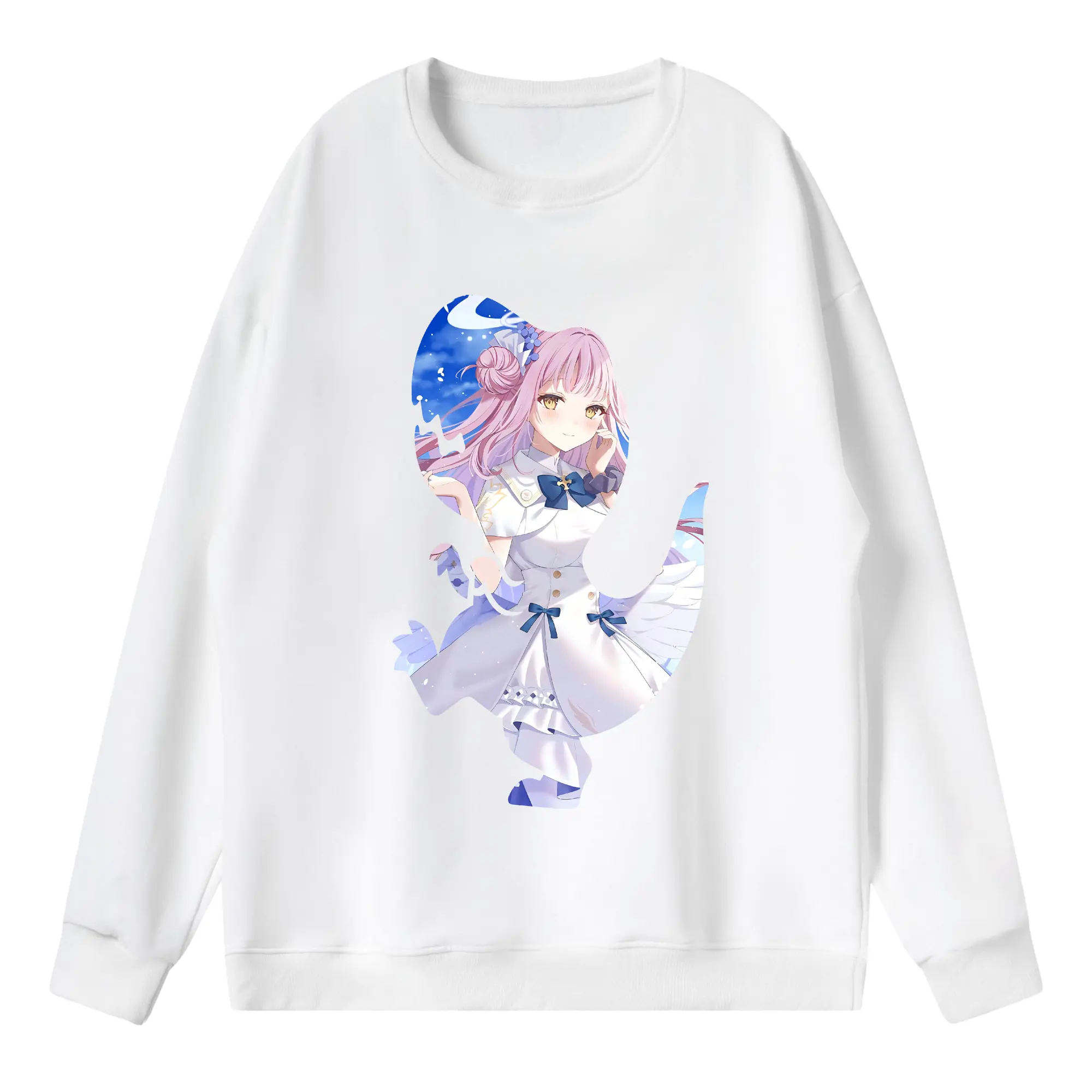 ブルーアーカイブ グッズ 聖園ミカ - 薄手 クルーネック スウェット 裏毛260g · ポリエステル 春秋向け カジュアル 男女兼用 · トレーナー デイリー スポーツ 散歩に最適