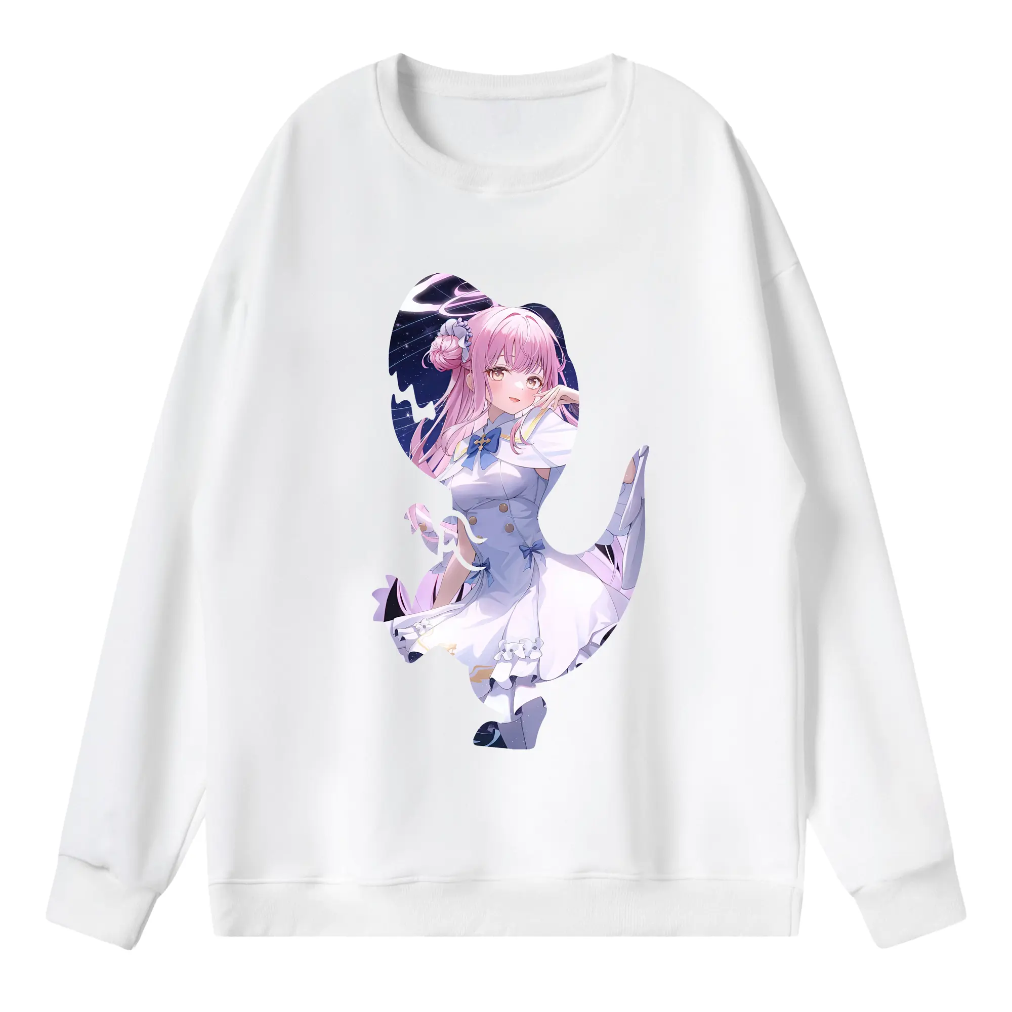 ブルーアーカイブ グッズ 聖園ミカ - 薄手 クルーネック スウェット 裏毛260g · ポリエステル 春秋向け カジュアル 男女兼用 · トレーナー デイリー スポーツ 散歩に最適