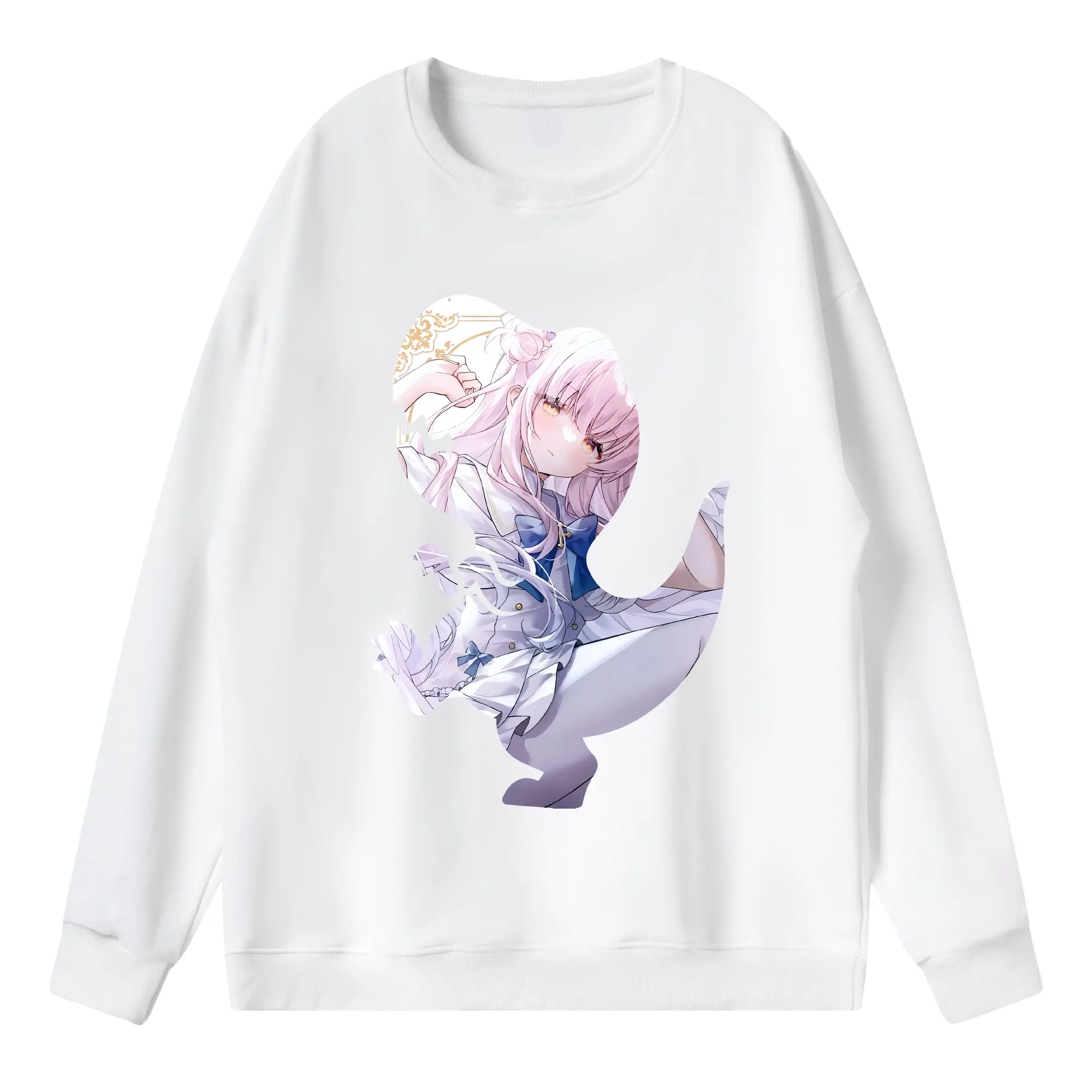 ブルーアーカイブ グッズ 聖園ミカ - 薄手 クルーネック スウェット 裏毛260g · ポリエステル 春秋向け カジュアル 男女兼用 · トレーナー デイリー スポーツ 散歩に最適