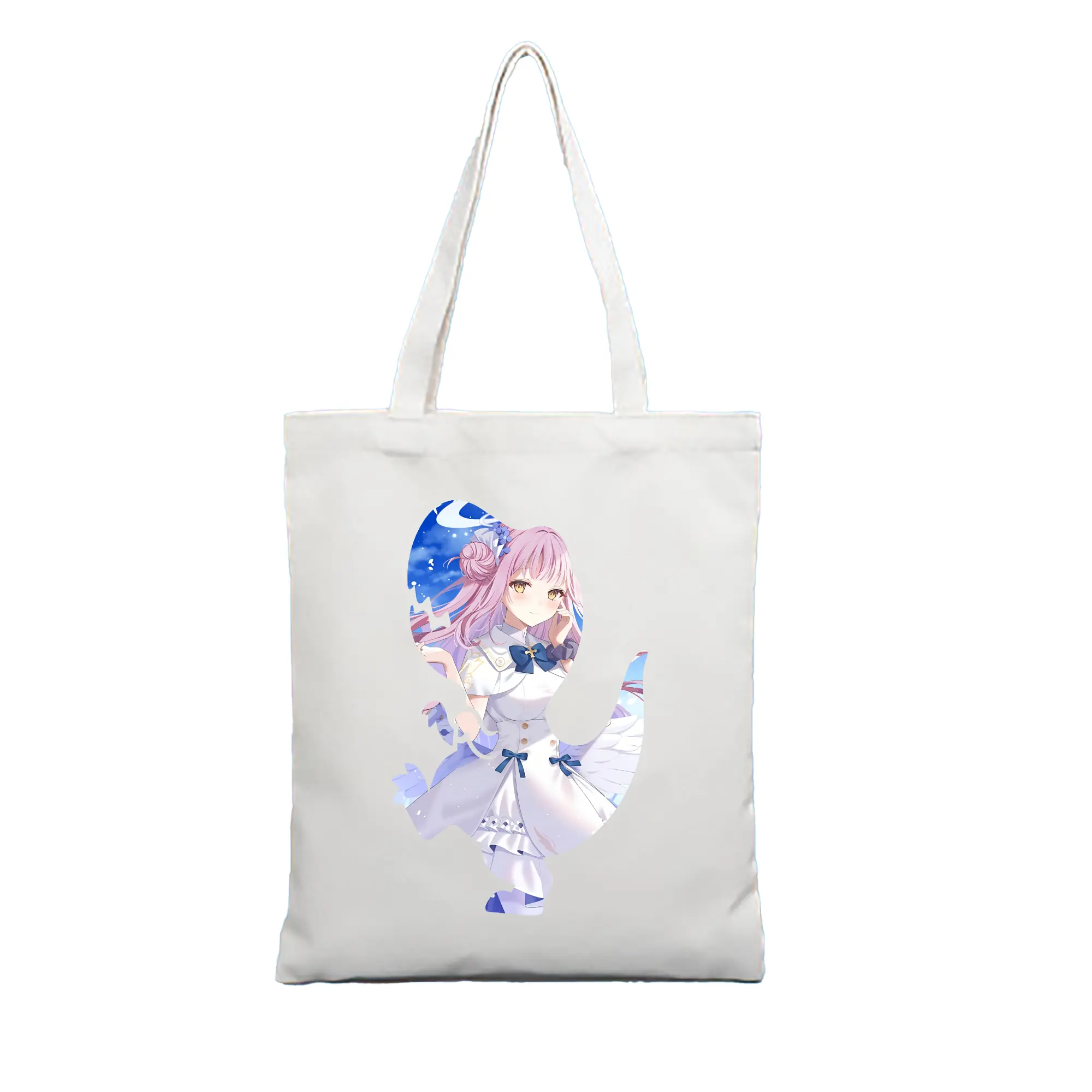 ブルーアーカイブ グッズ 聖園ミカ - 縦型キャンバス手提げバッグ（トートバッグ） ・ キャンバス素材 ・ ショッピング用 ・ 軽量 丈夫 お手入れ簡単