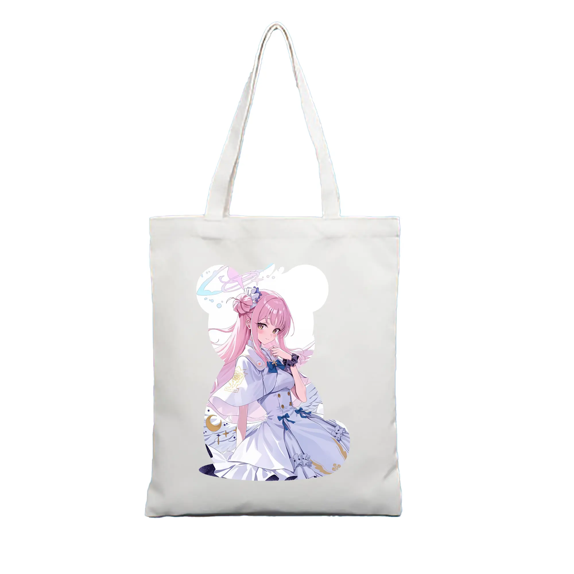 ブルーアーカイブ グッズ 聖園ミカ - 縦型キャンバス手提げバッグ（トートバッグ） ・ キャンバス素材 ・ ショッピング用 ・ 軽量 丈夫 お手入れ簡単