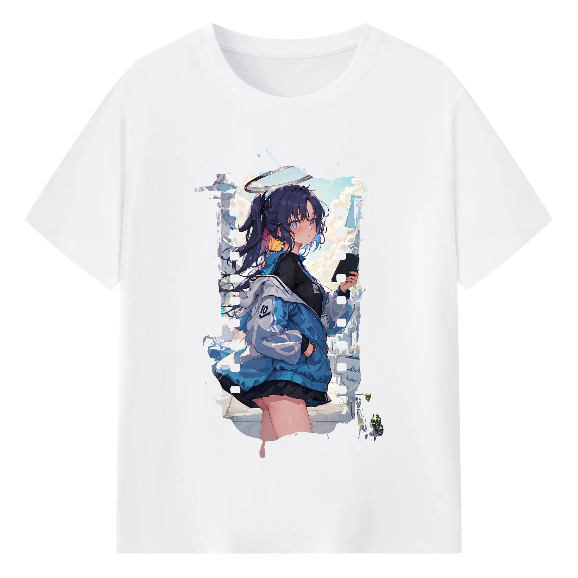 ブルーアーカイブ グッズ 早瀬 ユウカ - 綿100％ 半袖Tシャツ ・ フロントプリント ・ 快適 通気性 ・ 日常使い 散歩 スポーツ用