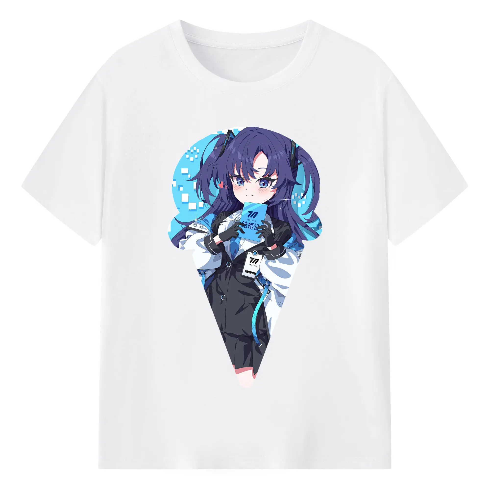 ブルーアーカイブ グッズ 早瀬 ユウカ - 綿100％ 半袖Tシャツ ・ フロントプリント ・ 快適 通気性 ・ 日常使い 散歩 スポーツ用