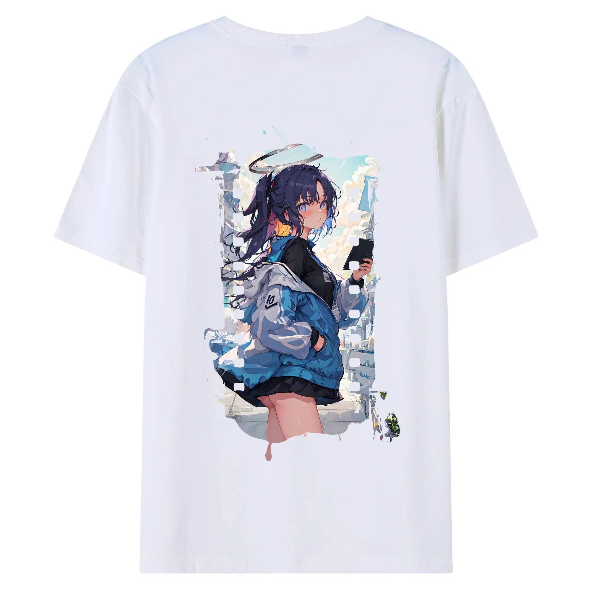 ブルーアーカイブ グッズ 早瀬 ユウカ - 綿100％ 半袖Tシャツ ・ バックプリント ・ 快適 通気性 ・ 日常使い 散歩 スポーツ用