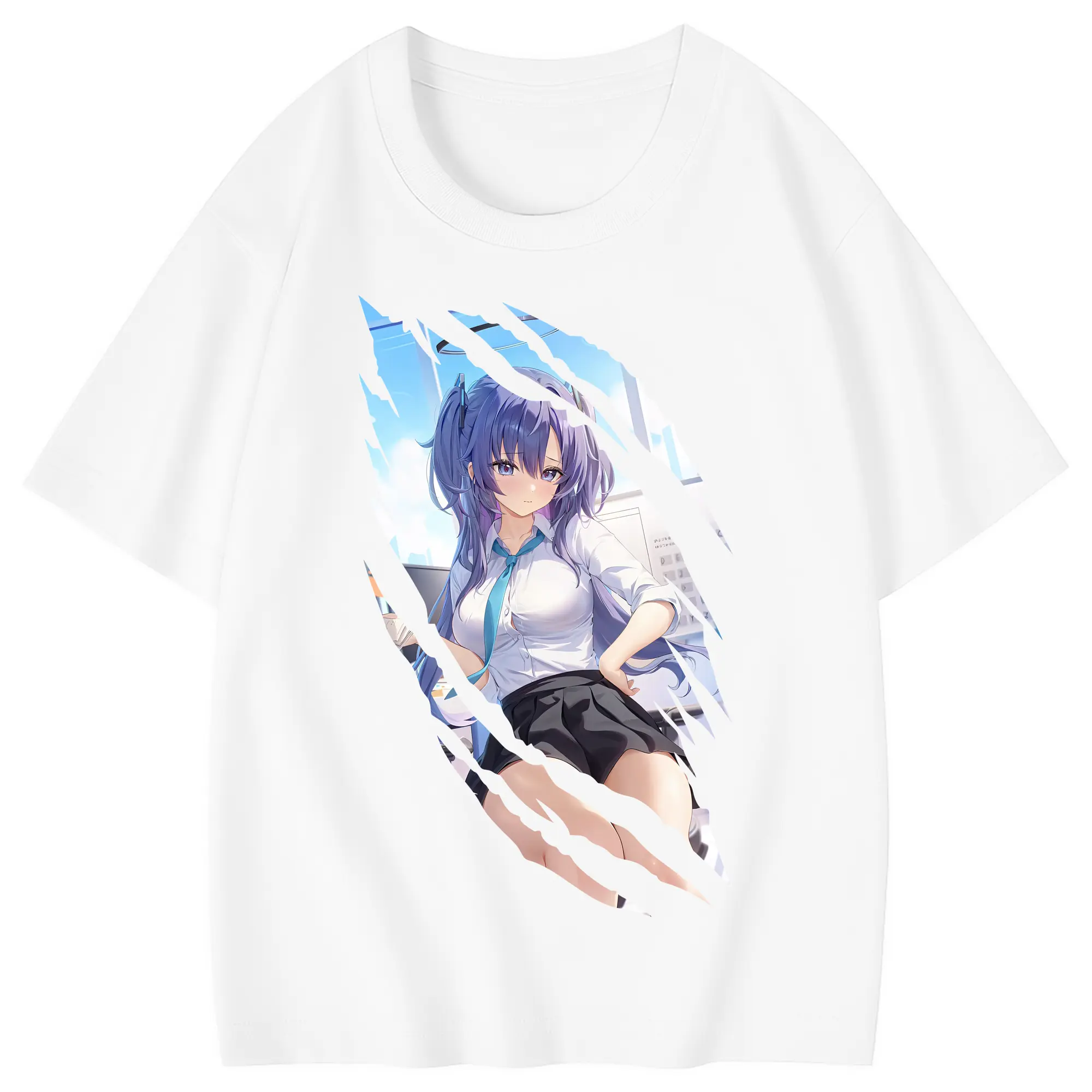ブルーアーカイブ グッズ 早瀬 ユウカ - 綿100％ キッズTシャツ ・ フロントプリント ・ 快適 通気性 ・ スポーツ カジュアル 散歩用