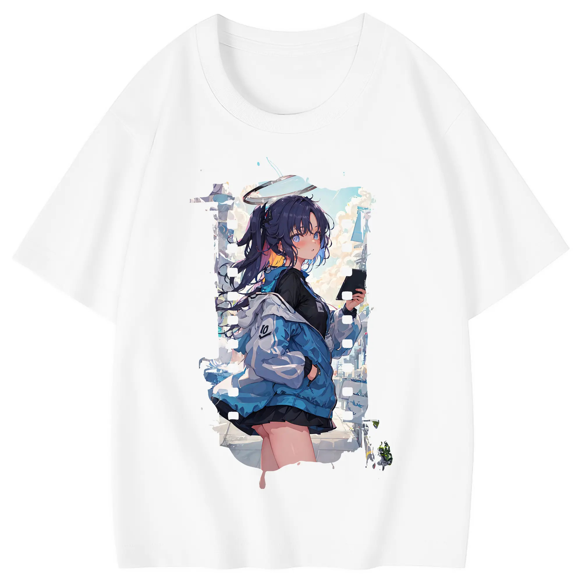 ブルーアーカイブ グッズ 早瀬 ユウカ - 綿100％ キッズTシャツ ・ フロントプリント ・ 快適 通気性 ・ スポーツ カジュアル 散歩用