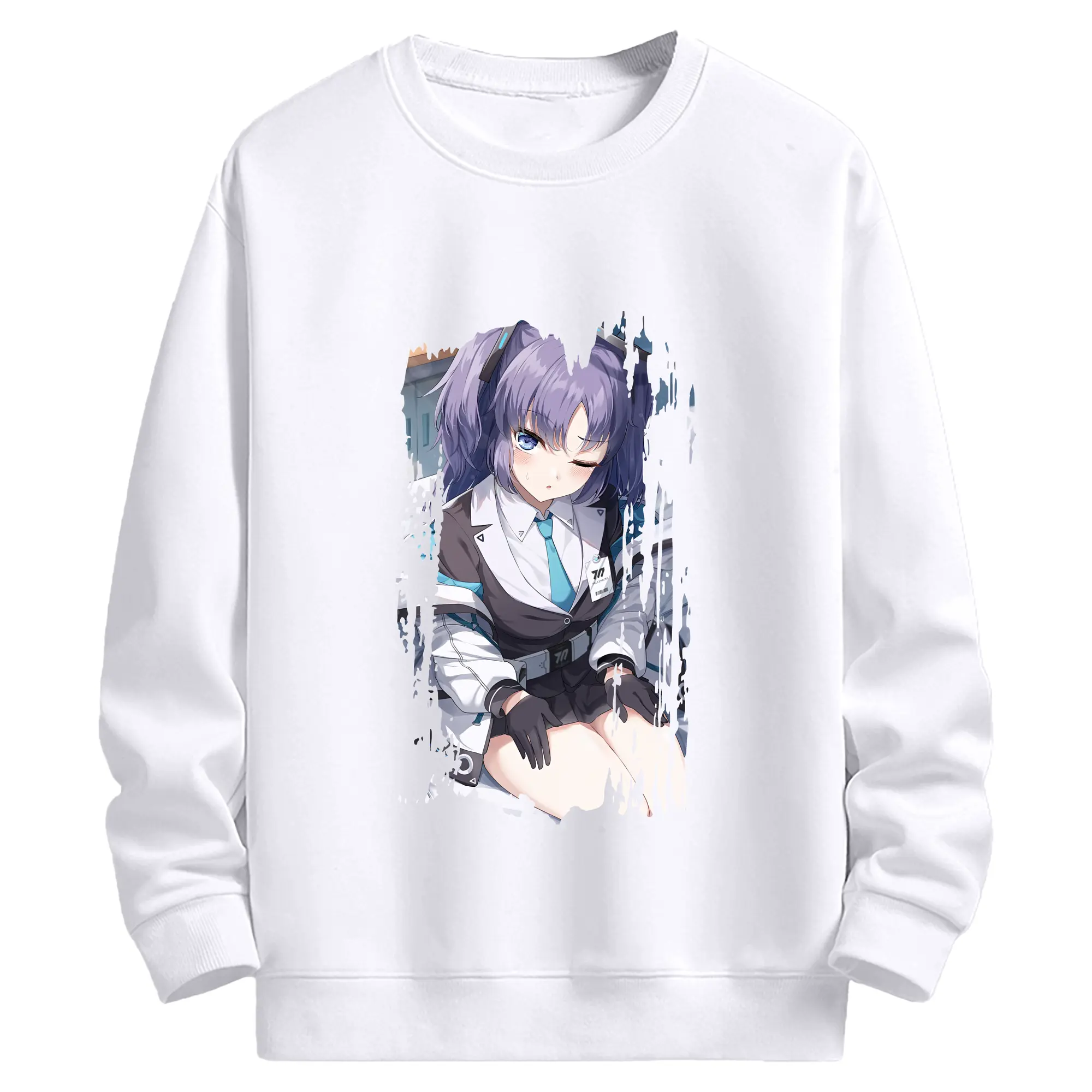 ブルーアーカイブ グッズ 早瀬 ユウカ - 高品質 クルーネック スウェット ・ コットン59％ ポリエステル41％ ・ ユニセックス 長袖 トレーナー ・ カジュアル デイリー スポーツ 散歩用