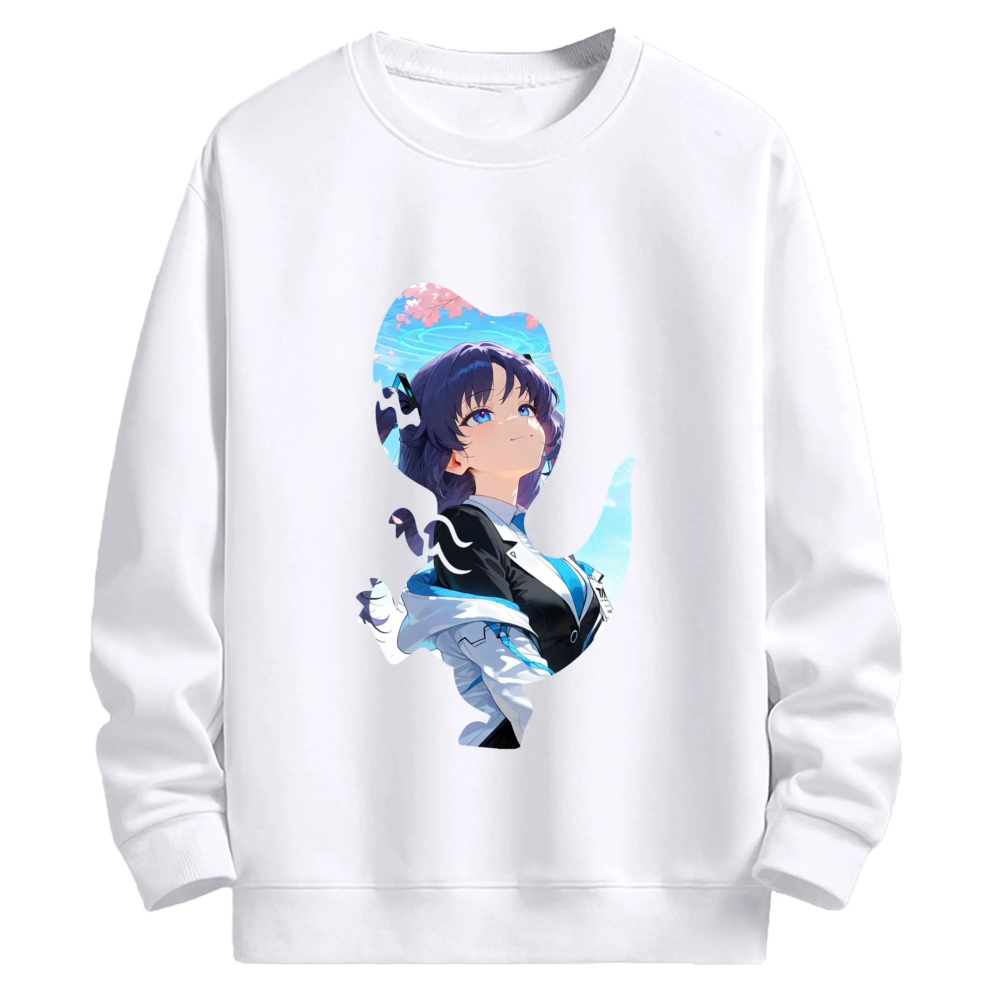 ブルーアーカイブ グッズ 早瀬 ユウカ - 高品質 クルーネック スウェット ・ コットン59％ ポリエステル41％ ・ ユニセックス 長袖 トレーナー ・ カジュアル デイリー スポーツ 散歩用