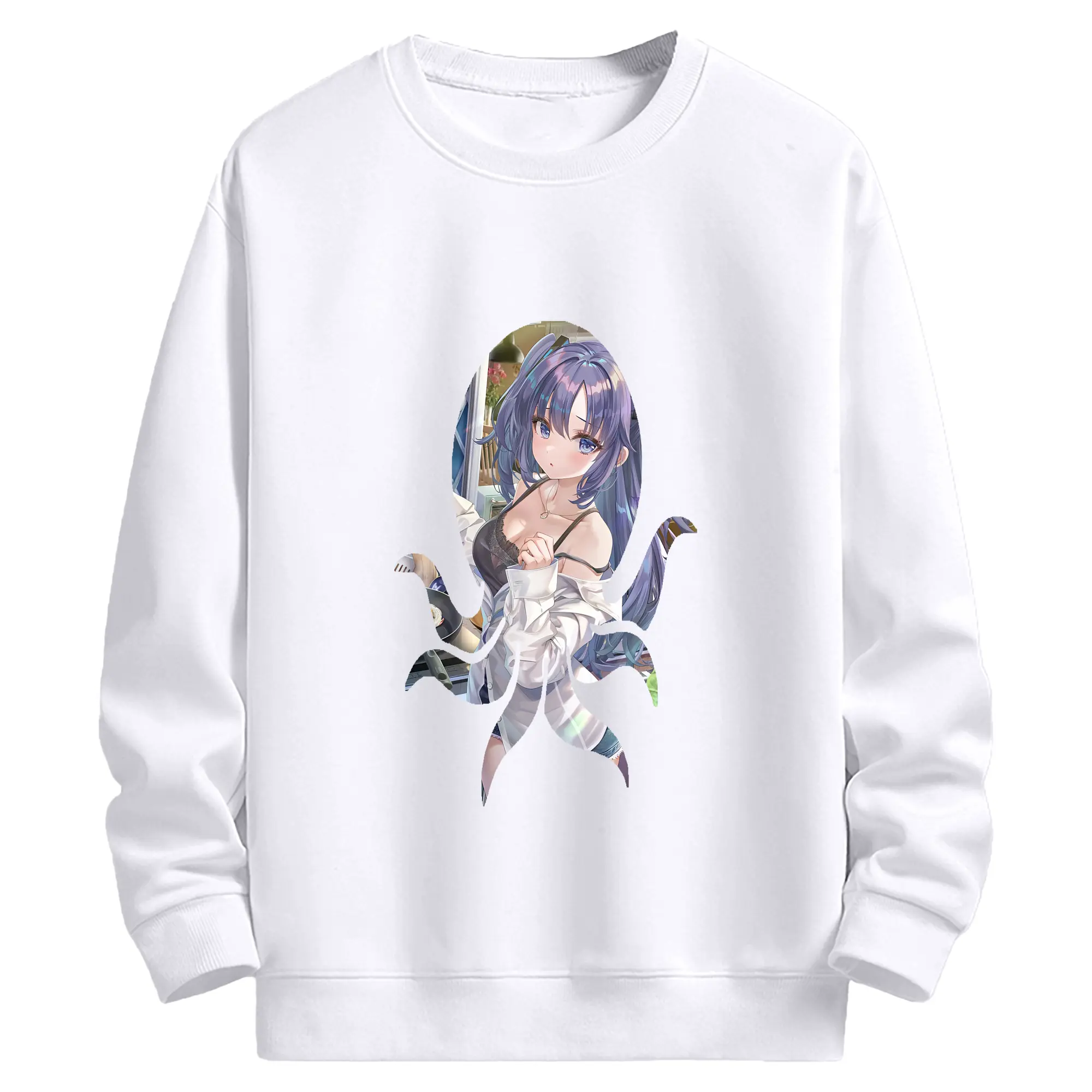 ブルーアーカイブ グッズ 早瀬 ユウカ - 高品質 クルーネック スウェット ・ コットン59％ ポリエステル41％ ・ ユニセックス 長袖 トレーナー ・ カジュアル デイリー スポーツ 散歩用