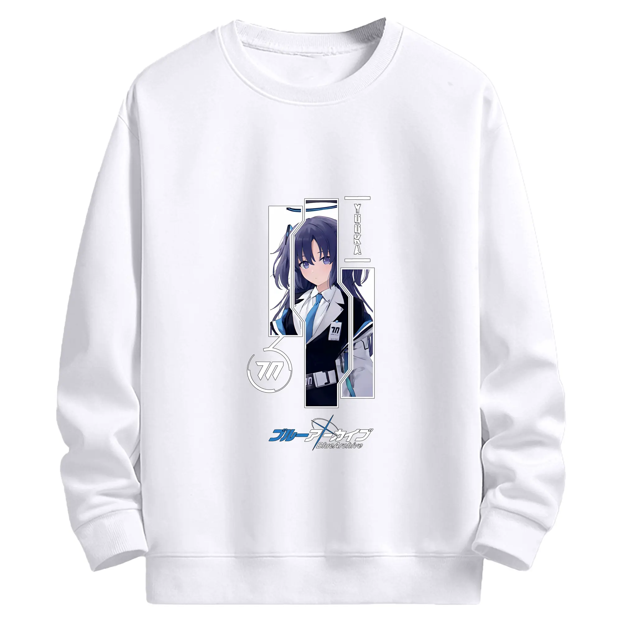 ブルーアーカイブ グッズ 早瀬 ユウカ - 高品質 クルーネック スウェット ・ コットン59％ ポリエステル41％ ・ ユニセックス 長袖 トレーナー ・ カジュアル デイリー スポーツ 散歩用
