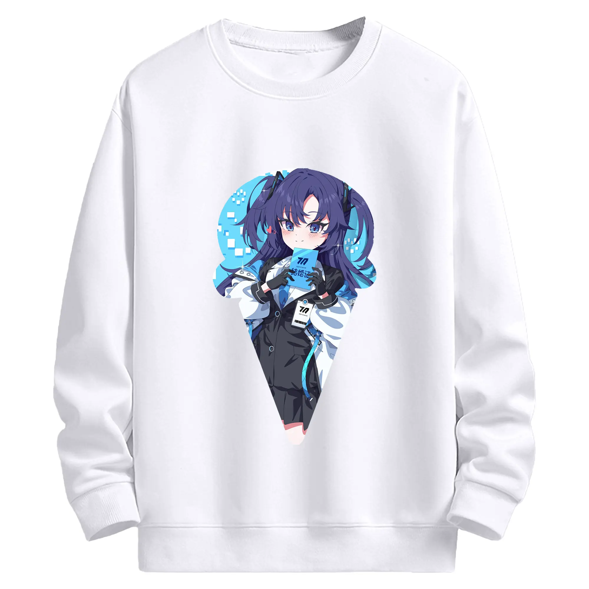 ブルーアーカイブ グッズ 早瀬 ユウカ - 高品質 クルーネック スウェット ・ コットン59％ ポリエステル41％ ・ ユニセックス 長袖 トレーナー ・ カジュアル デイリー スポーツ 散歩用