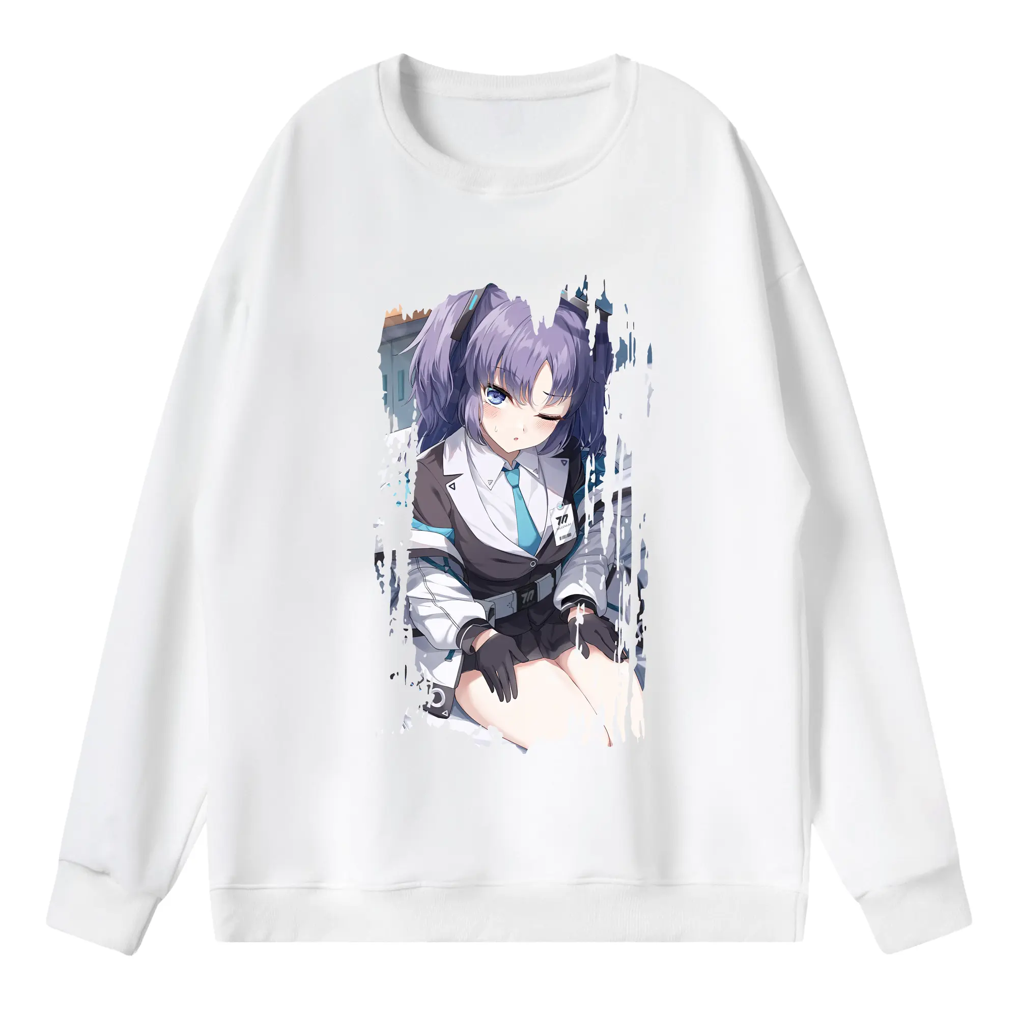 ブルーアーカイブ グッズ 早瀬 ユウカ - 薄手 クルーネック スウェット 裏毛260g · ポリエステル 春秋向け カジュアル 男女兼用 · トレーナー デイリー スポーツ 散歩に最適