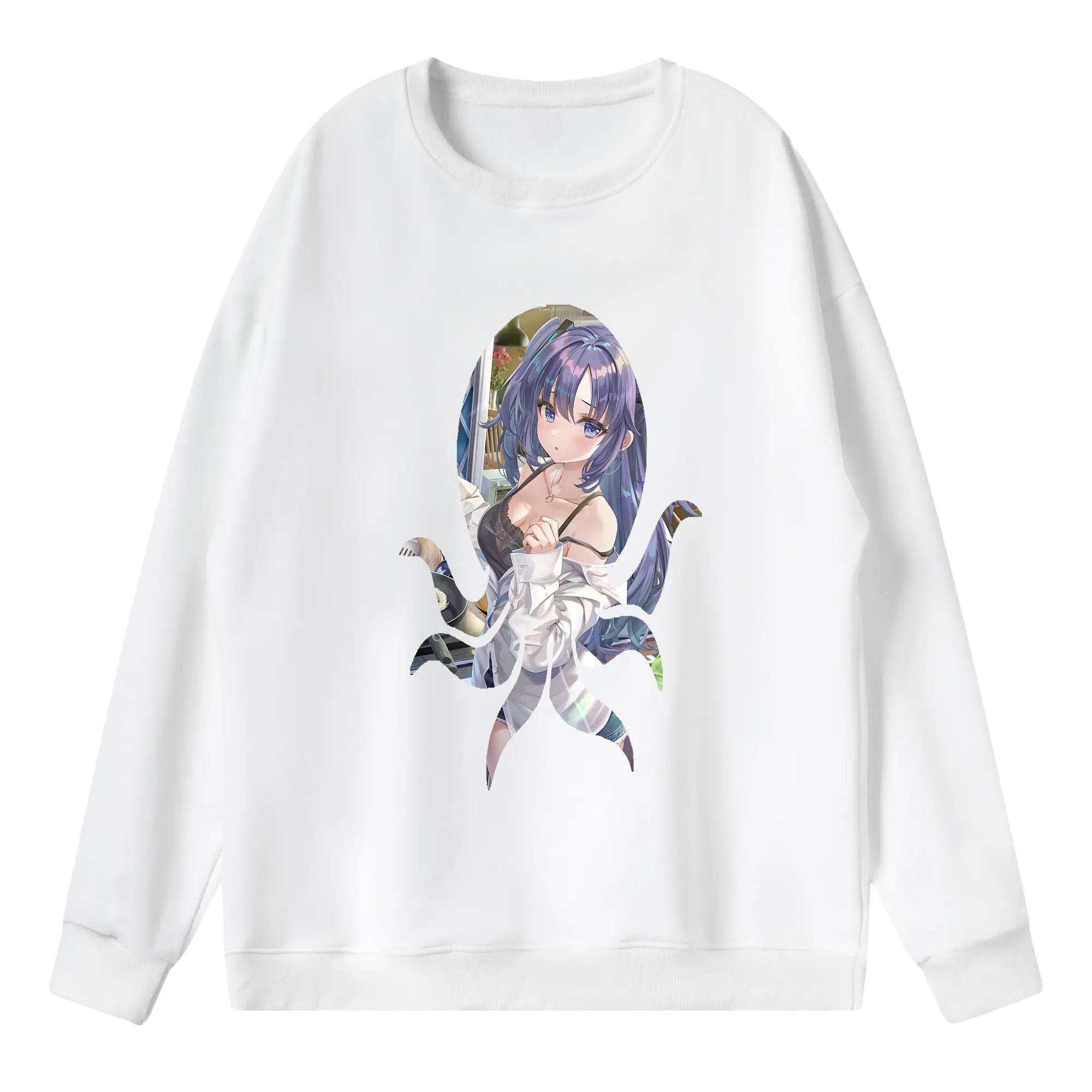 ブルーアーカイブ グッズ 早瀬 ユウカ - 薄手 クルーネック スウェット 裏毛260g · ポリエステル 春秋向け カジュアル 男女兼用 · トレーナー デイリー スポーツ 散歩に最適