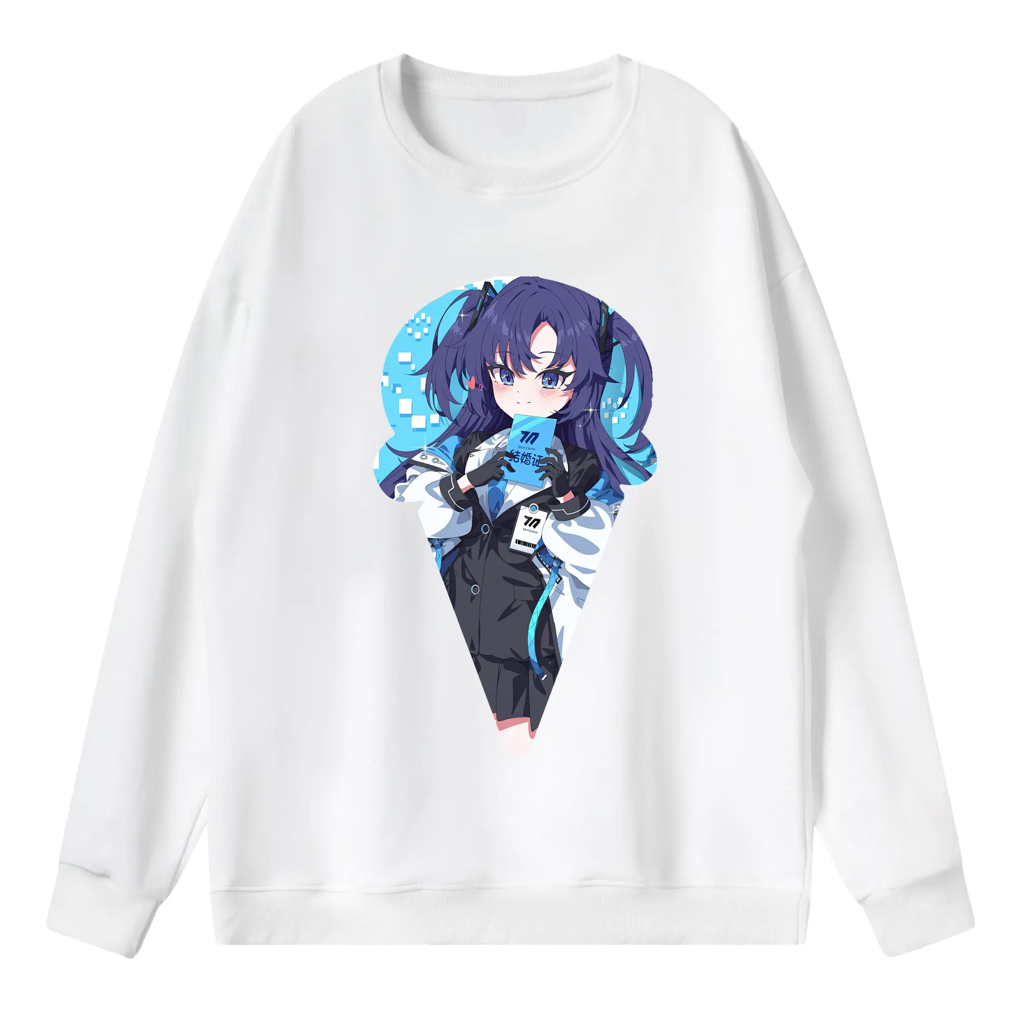 ブルーアーカイブ グッズ 早瀬 ユウカ - 薄手 クルーネック スウェット 裏毛260g · ポリエステル 春秋向け カジュアル 男女兼用 · トレーナー デイリー スポーツ 散歩に最適