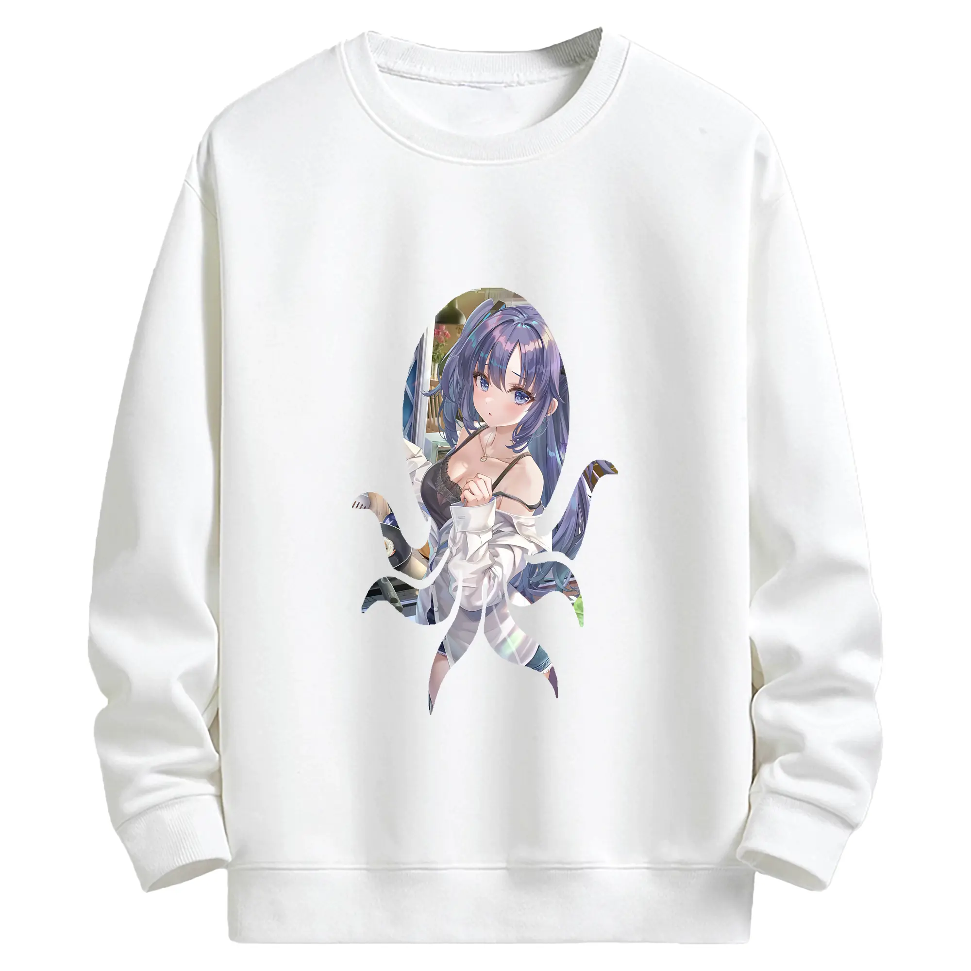 ブルーアーカイブ グッズ 早瀬 ユウカ - キッズ クルーネックスウェットシャツ ・ フロントプリント ・ 綿80％ ポリエステル20％ ・ 快適 通学 スポーツ 日常使い お散歩用